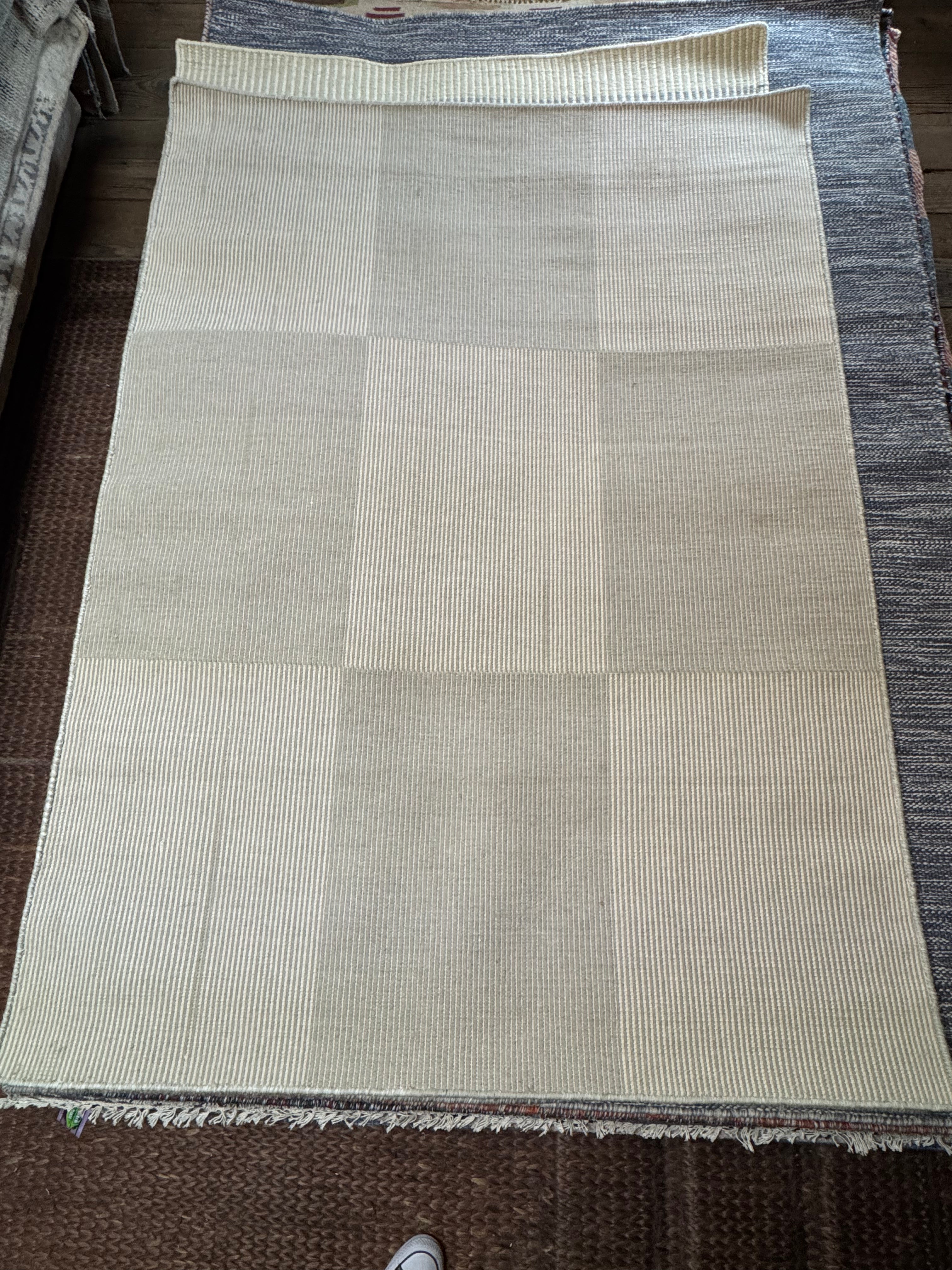 James 4.6x6.6 Handwoven Durrie Beige Mix