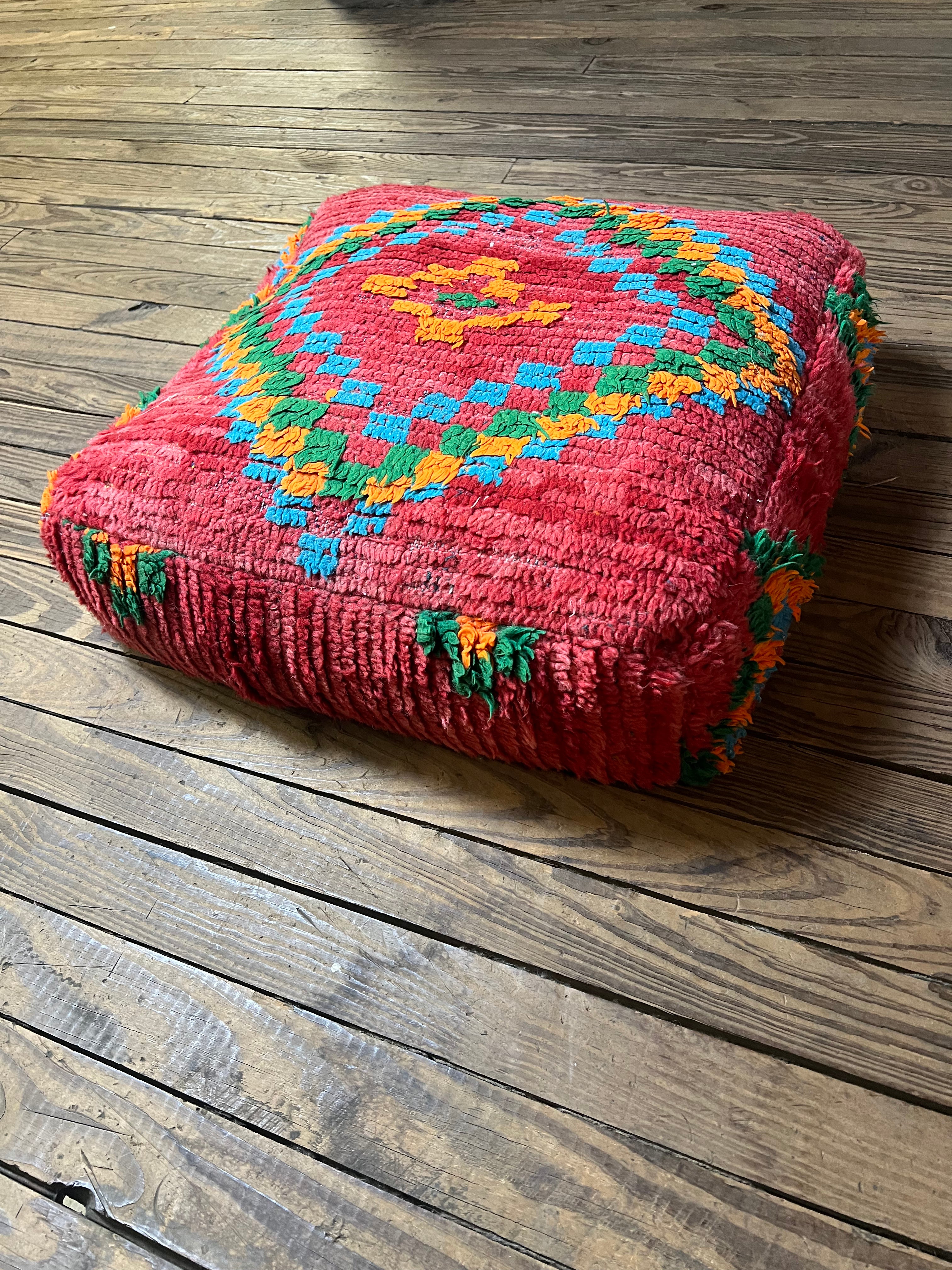 Moroccan Floor Cushion Red 11