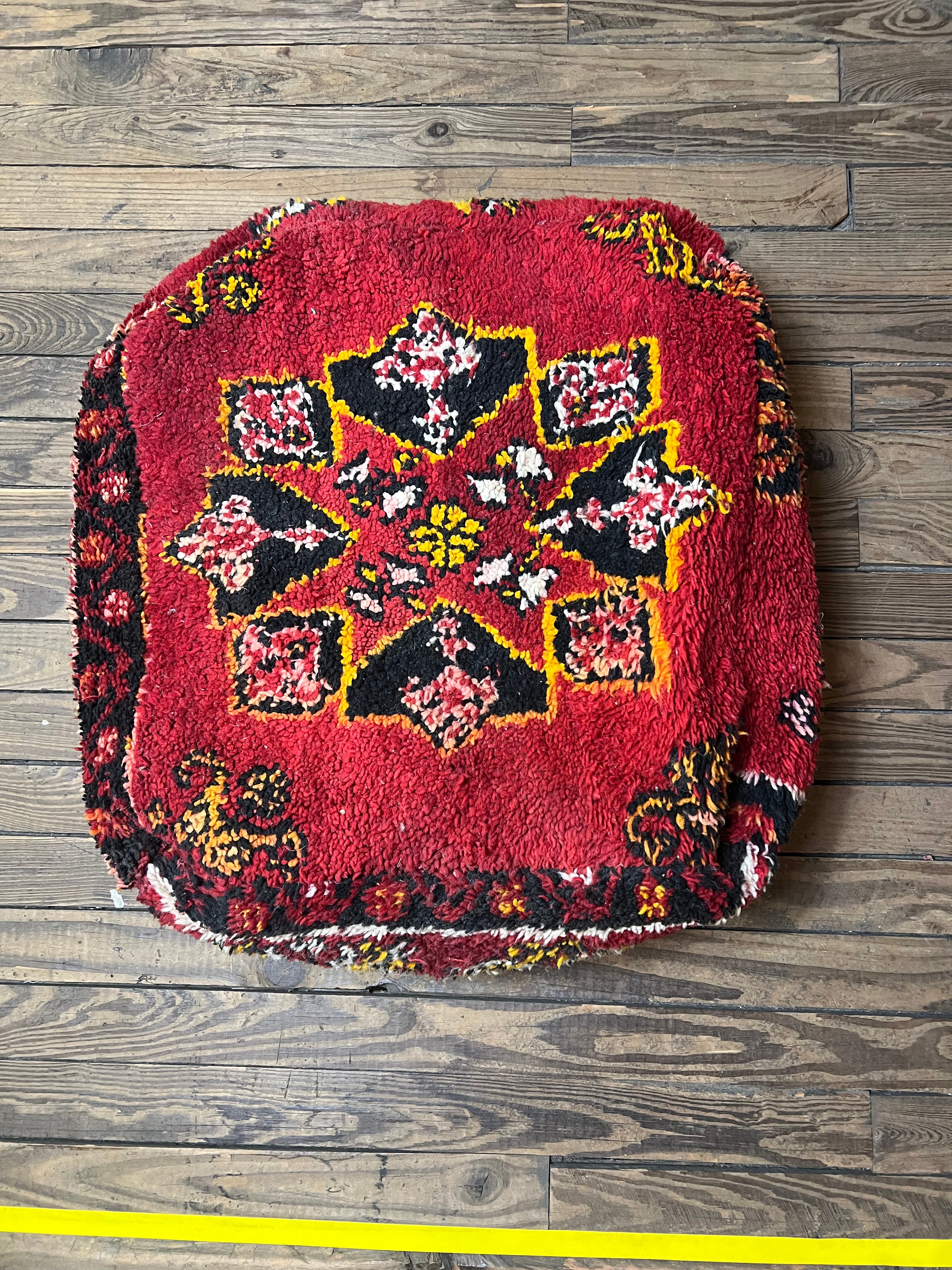 Moroccan Floor Cushion Red 12