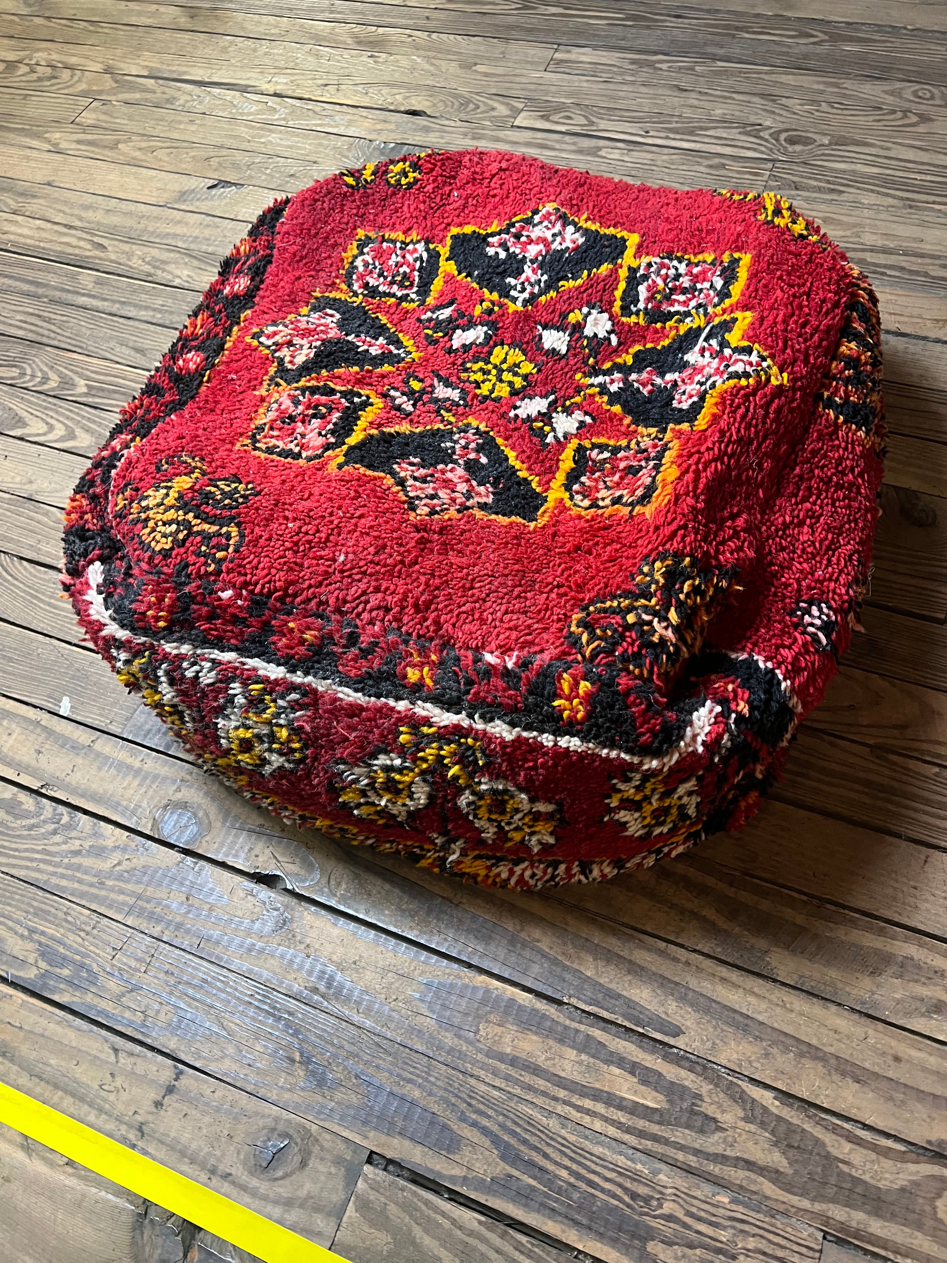Moroccan Floor Cushion Red 12