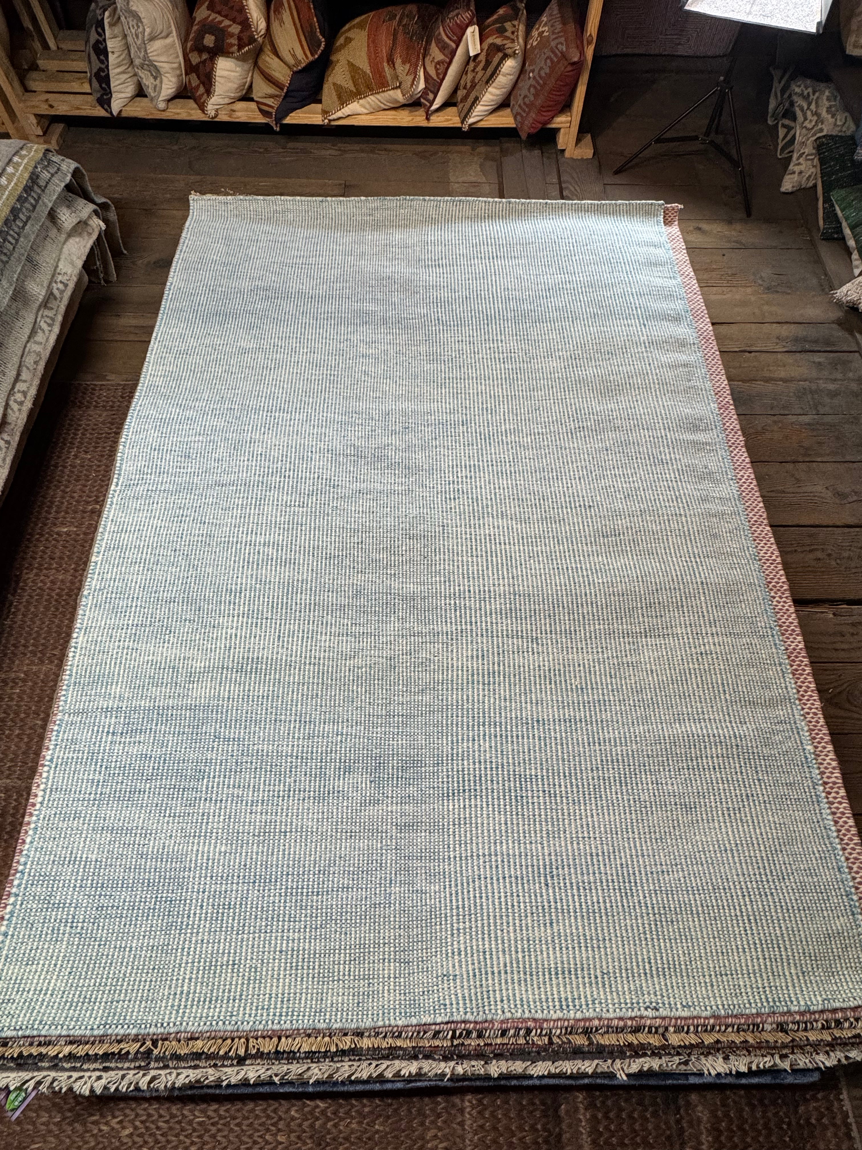 Chickie 5.3x7.6 (Multiple Colors) Handwoven Durrie Rug