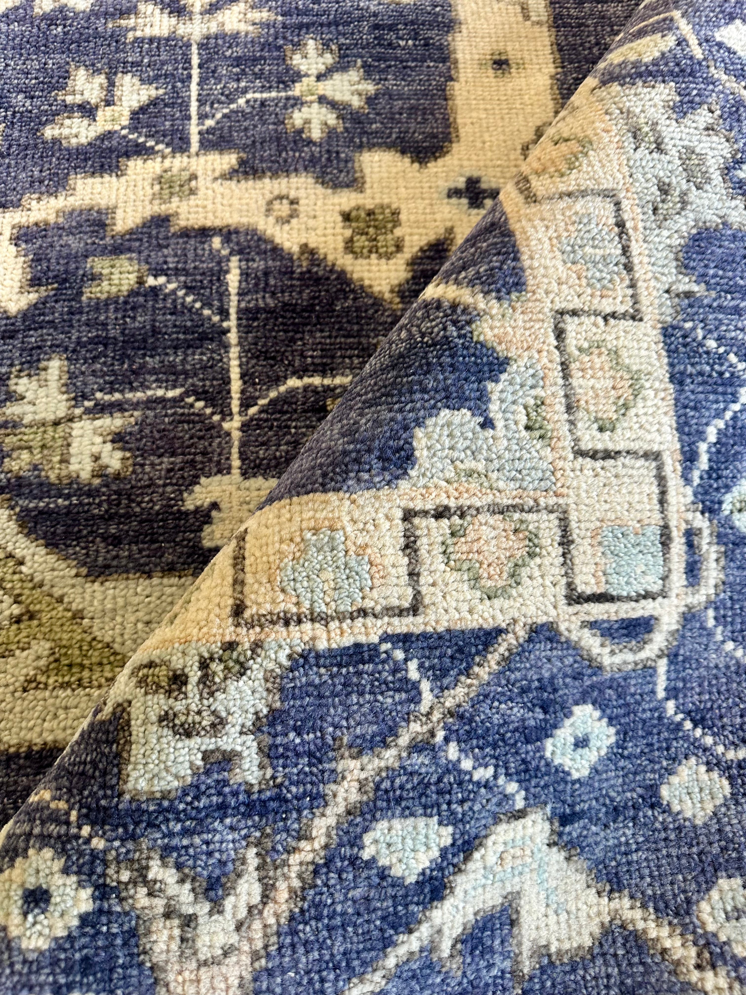 Katie Ridder 8.9x11.9 Blue Hand-Knotted Oushak Rug