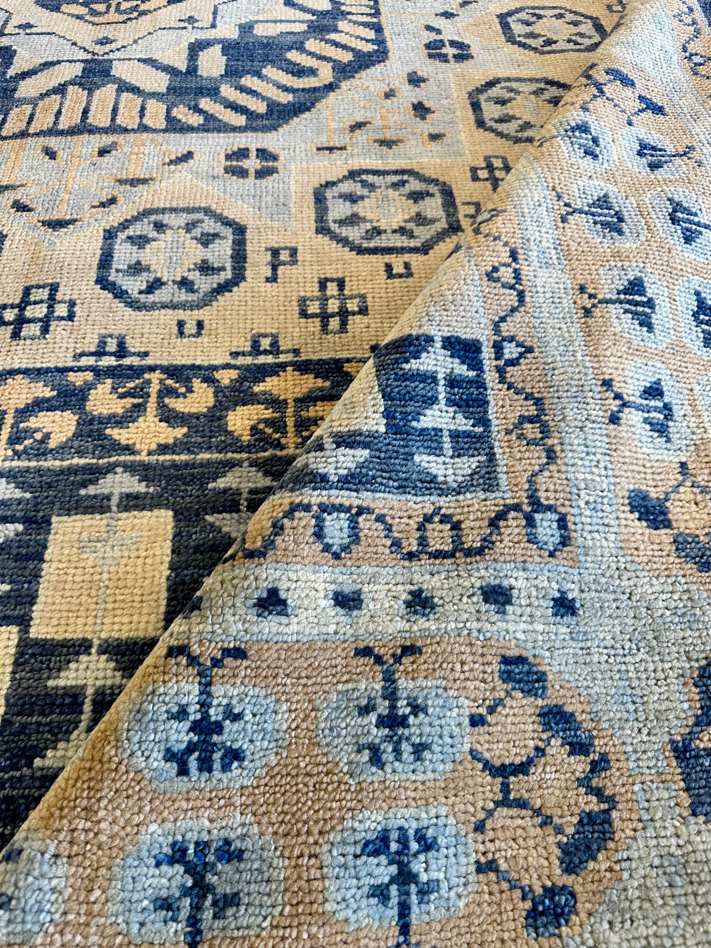 Daria 9x12 Light Blue Hand-Knotted Oushak Rug