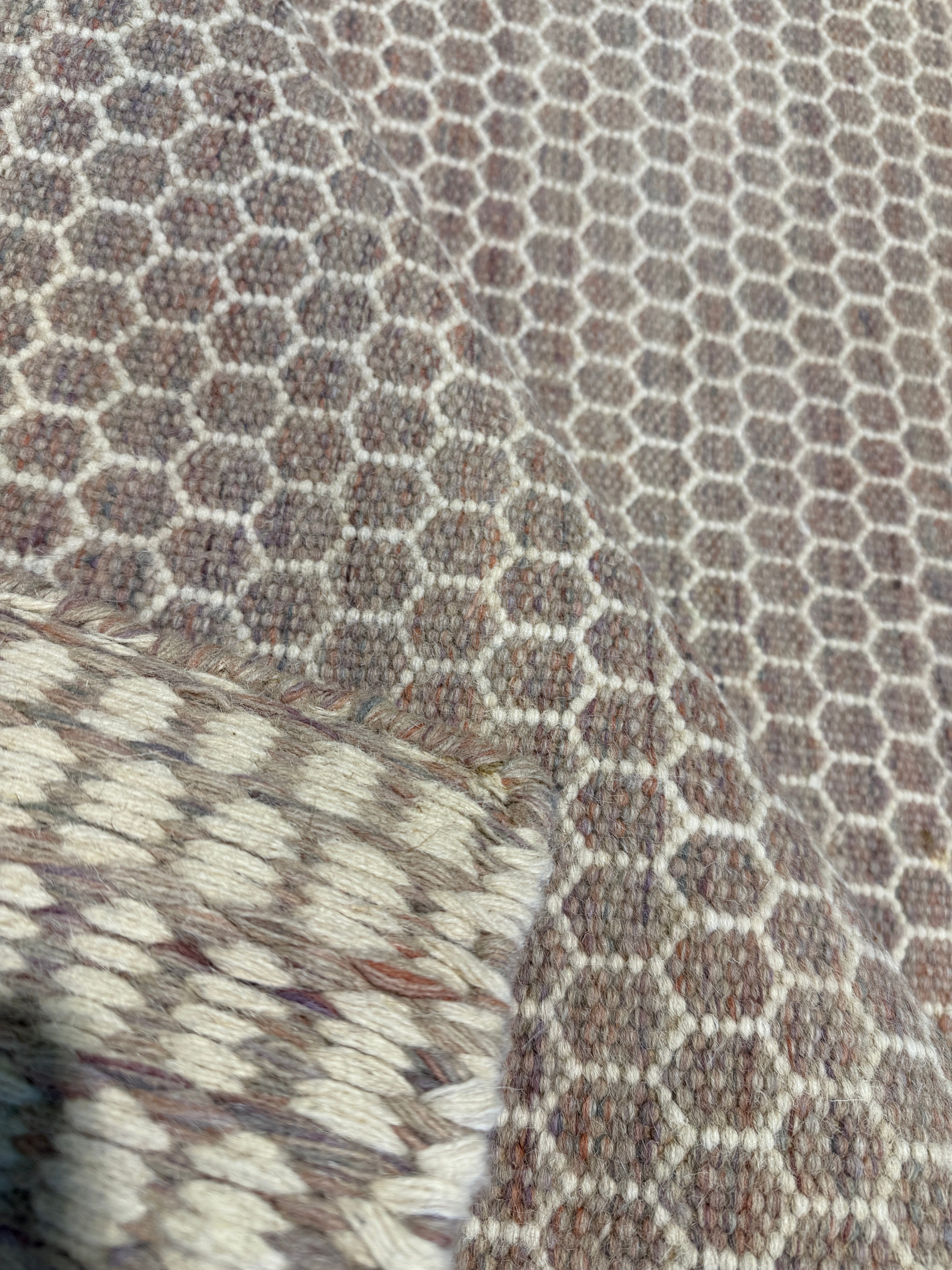 Antony Starr 5.3x6.6 Cream Handwoven Durrie Rug