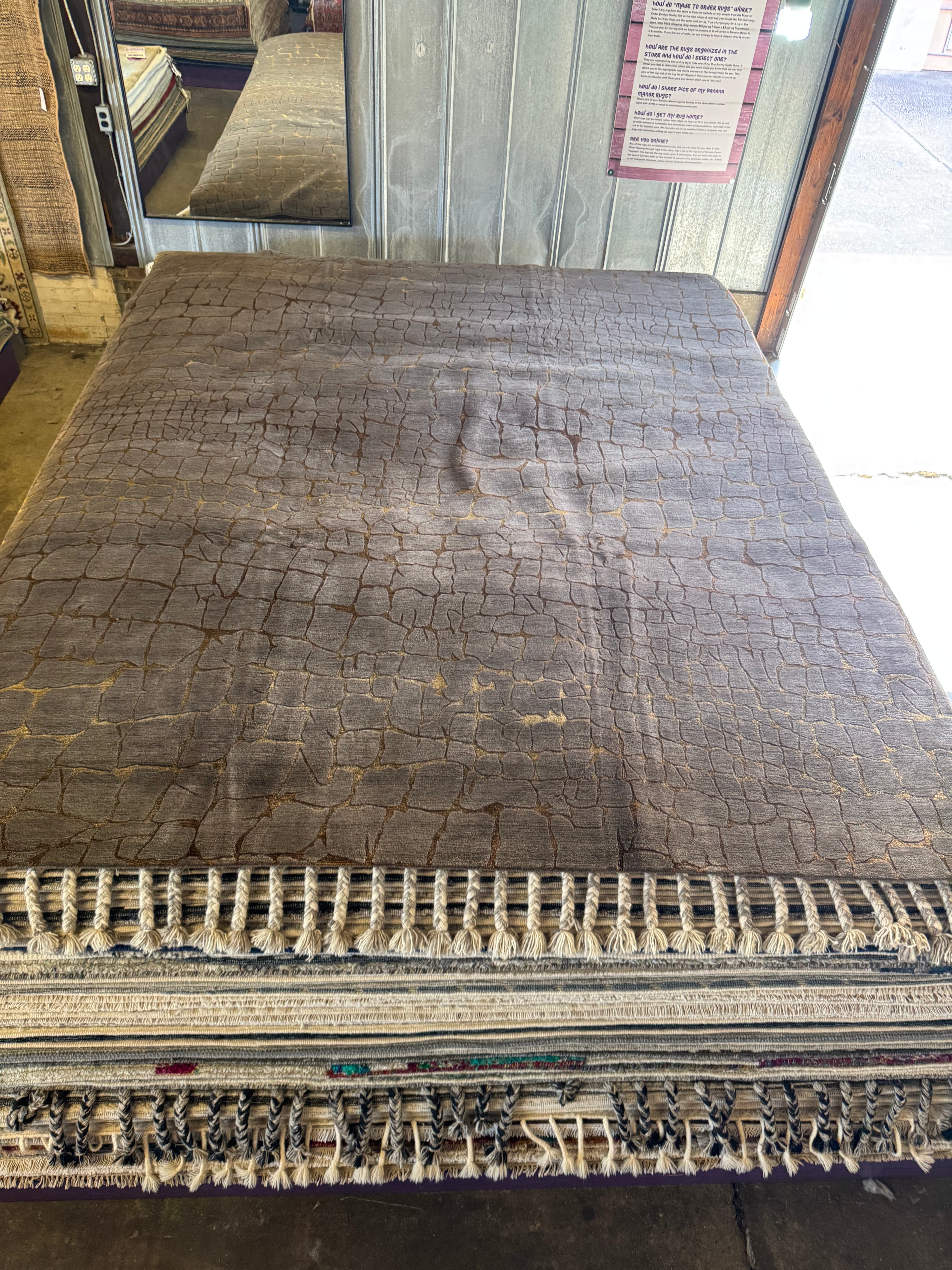 Dick Law Firm 9x12 Grey Devi Auburn Tibetan Rug
