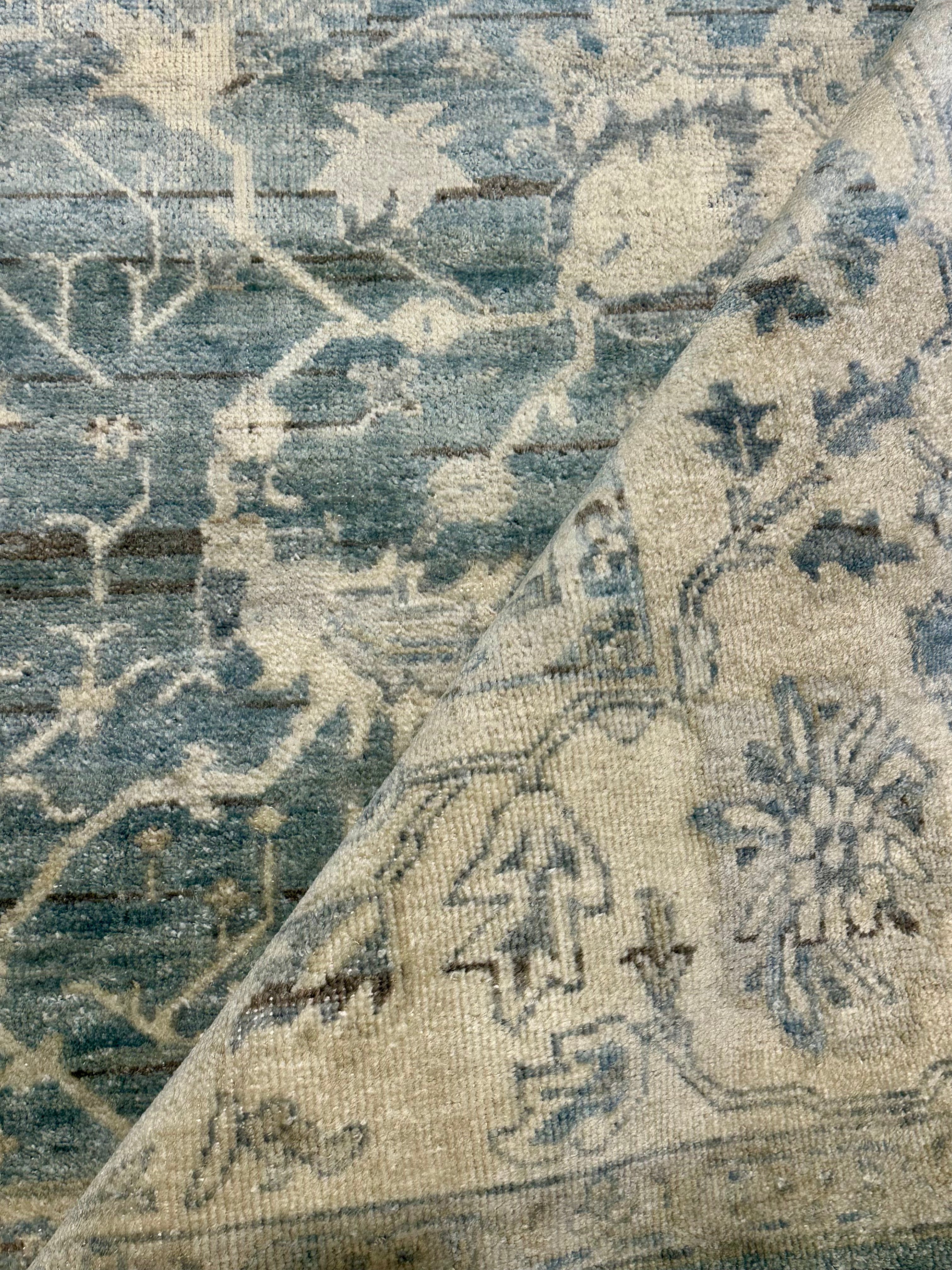 Presley 7.9x9.9 Hand-Knotted Light Blue Oushak Rug