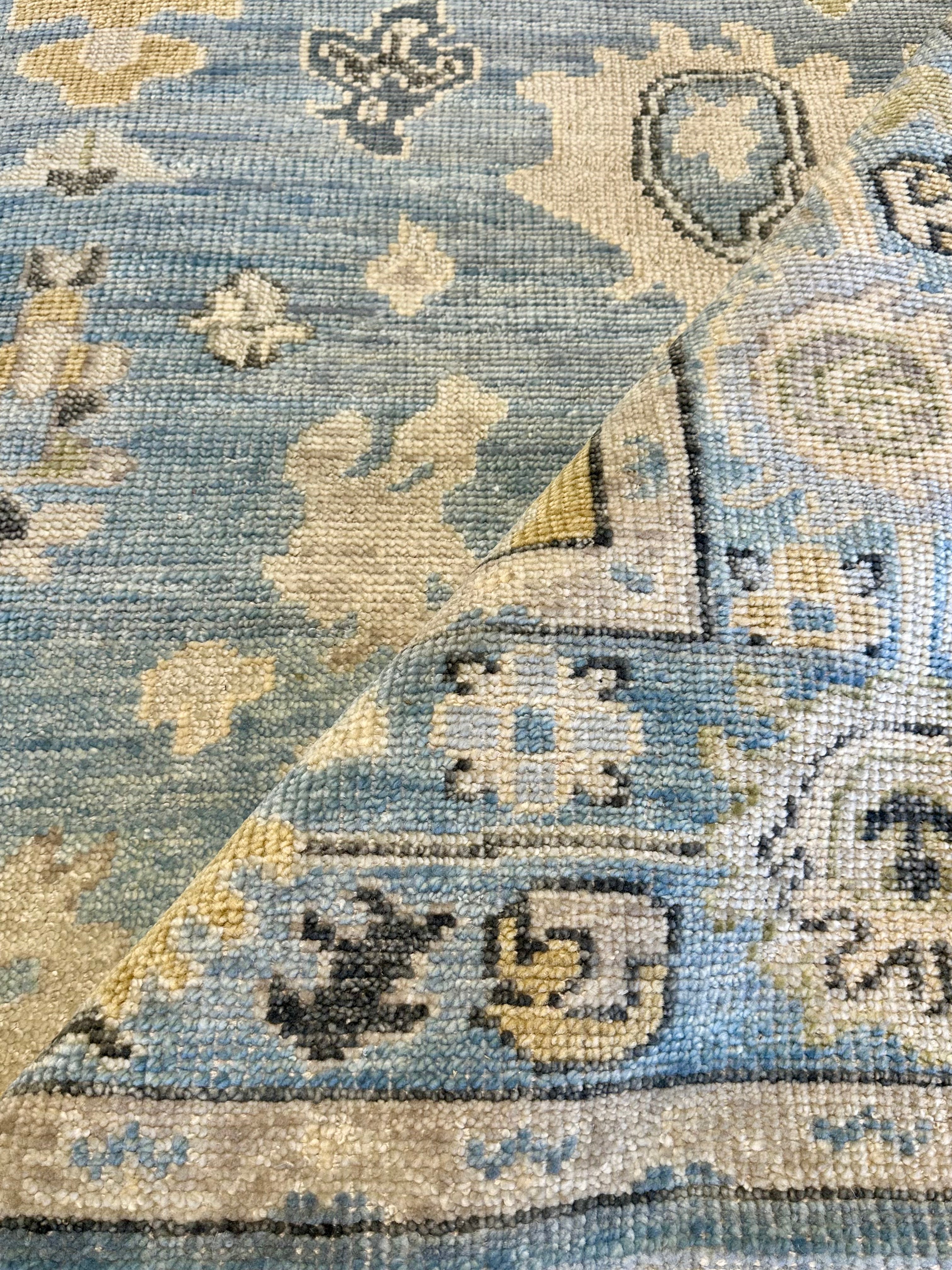 Nicole Gibbons 8x10 Blue Hand-Knotted Oushak Rug