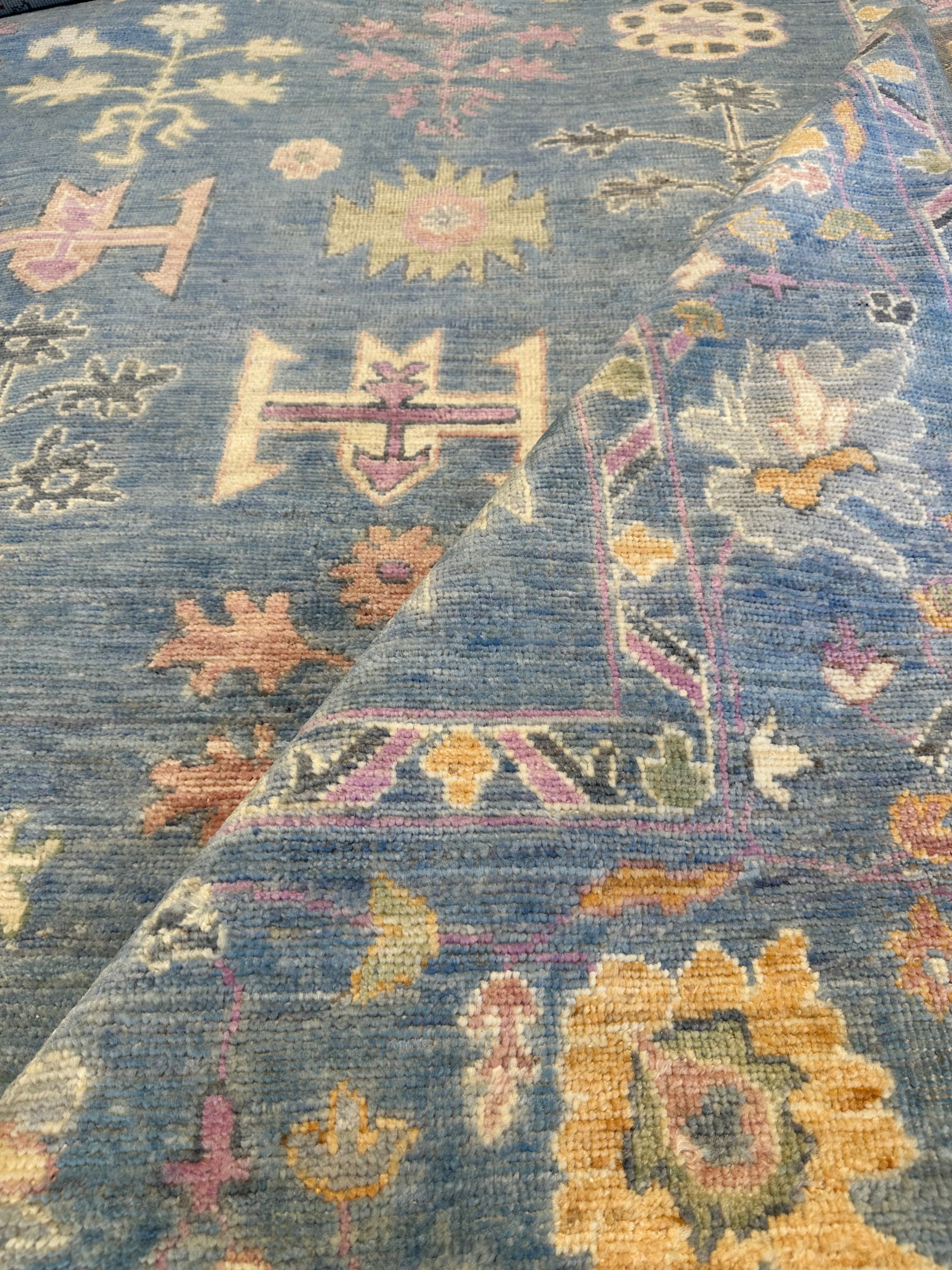 Zohra 8.2x9.8 Blue Afghani Oushak