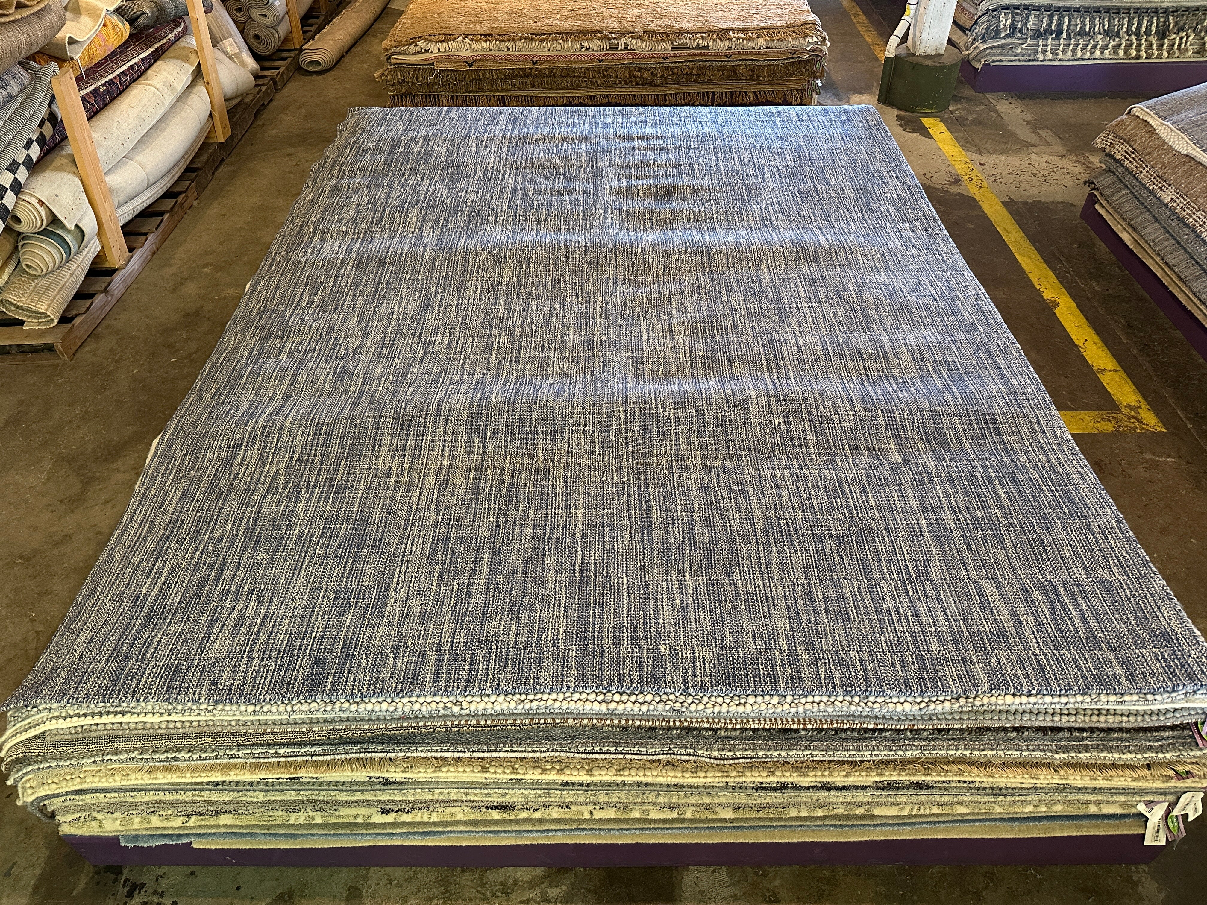 Darby 9x12 Blue Handwoven Textured Durrie
