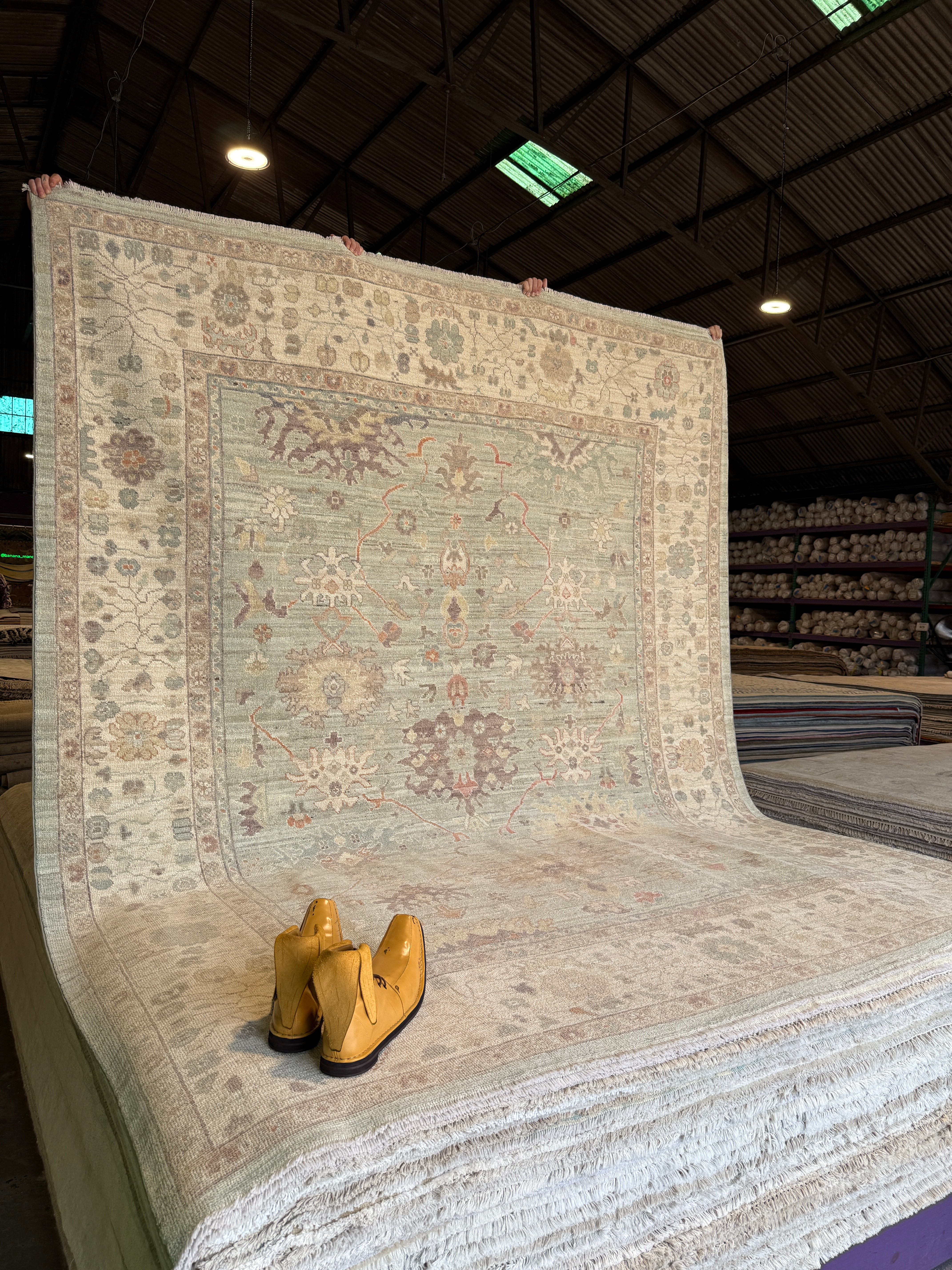 Callie 8.3x10 Blue Whitewashed Afghani Oushak