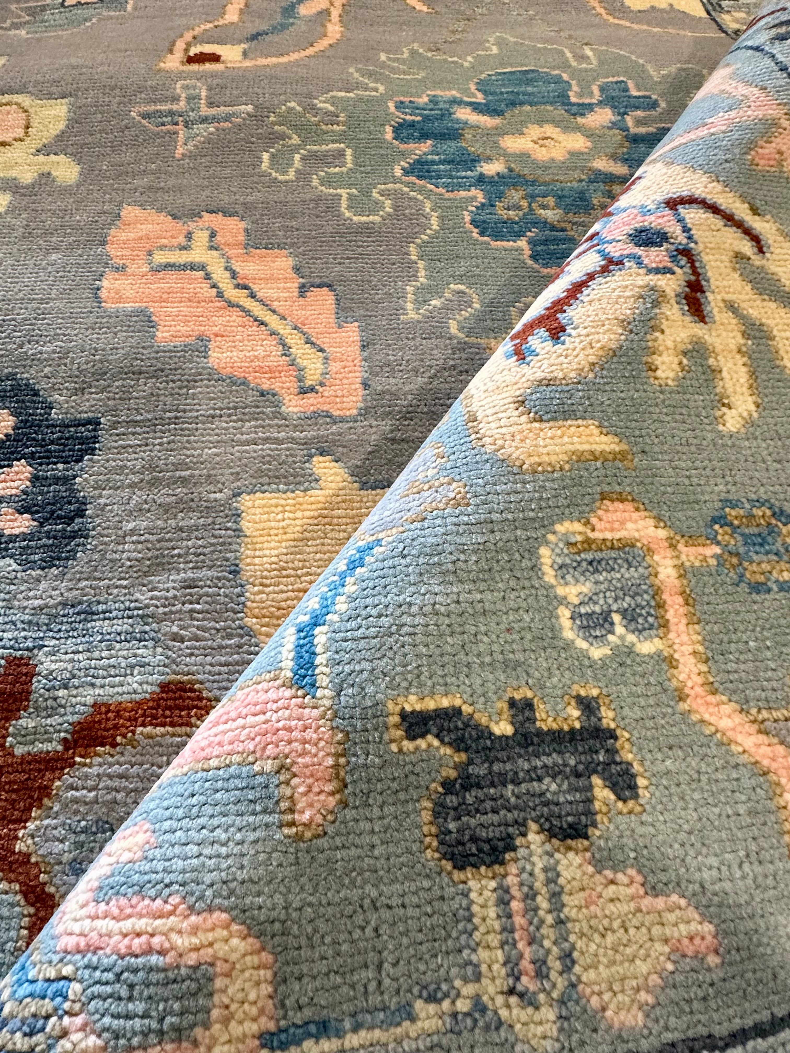 Anna-Lisa  8.3x10 Light Blue Hand-Knotted Oushak Rug