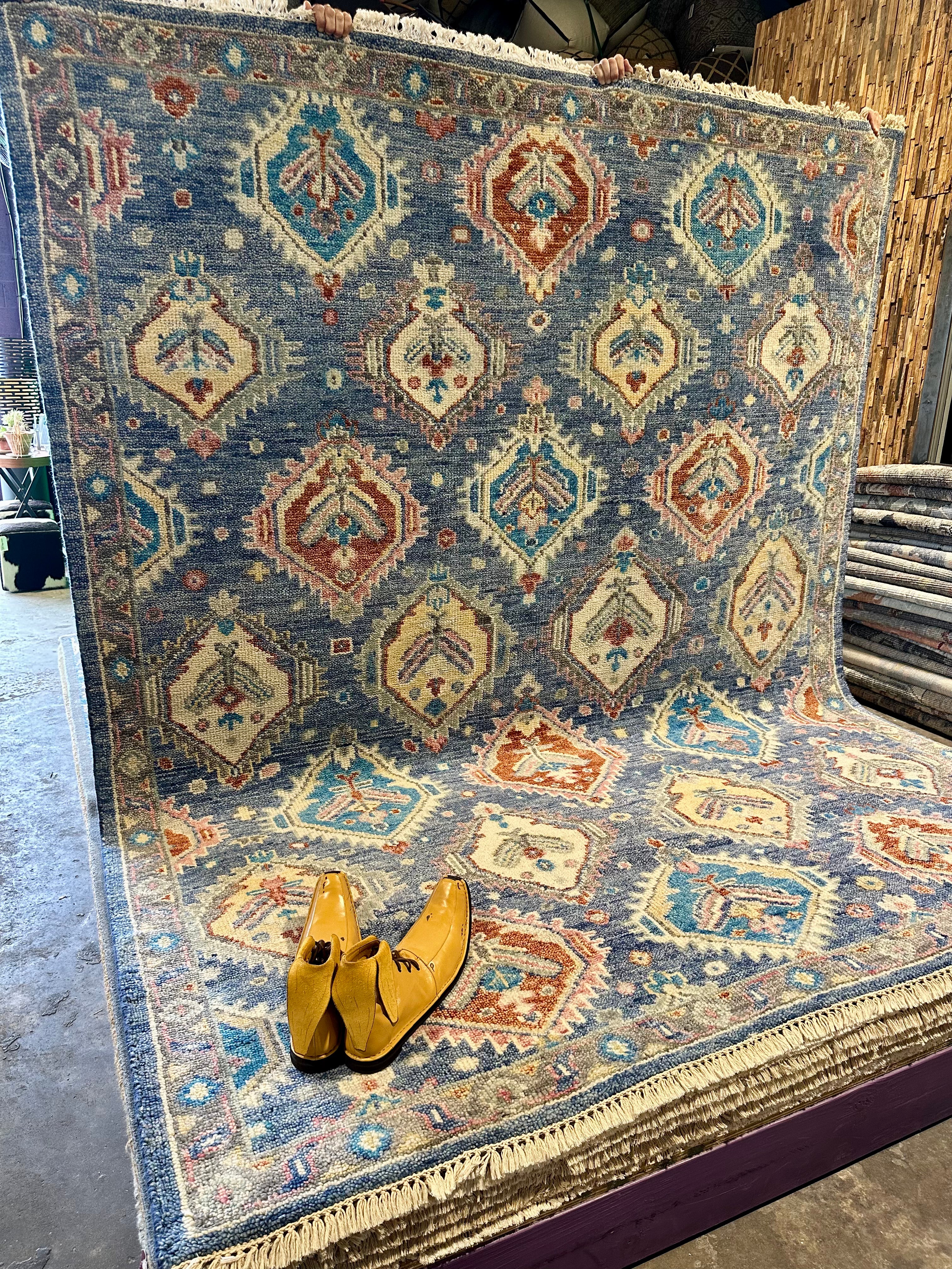Marigny 8x9.9 Blue Hand-Knotted Oushak Rug