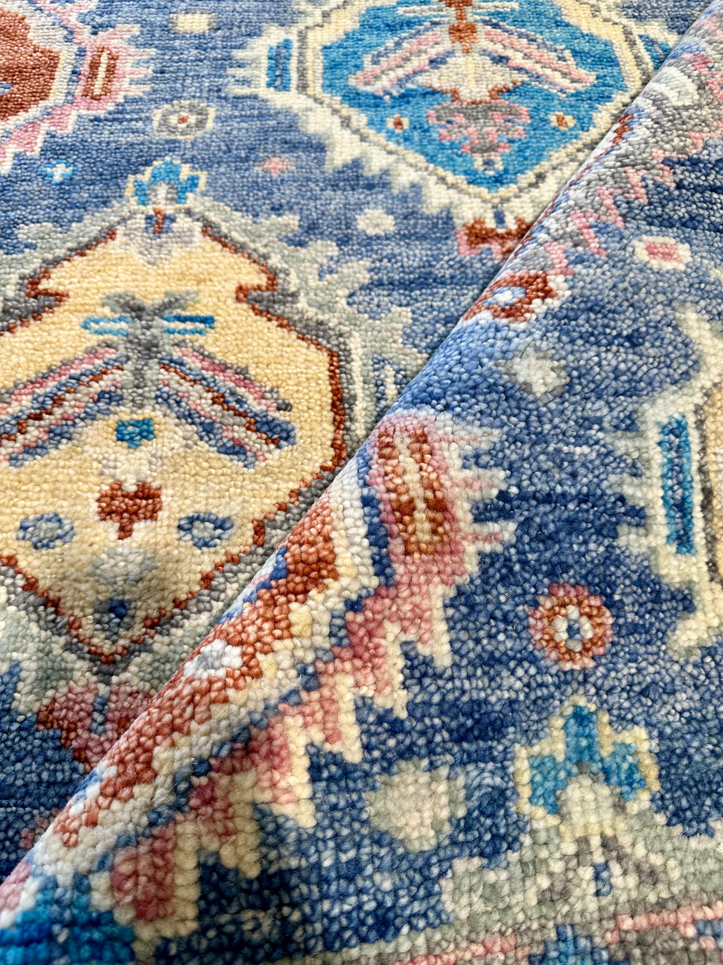 Marigny 8x9.9 Blue Hand-Knotted Oushak Rug