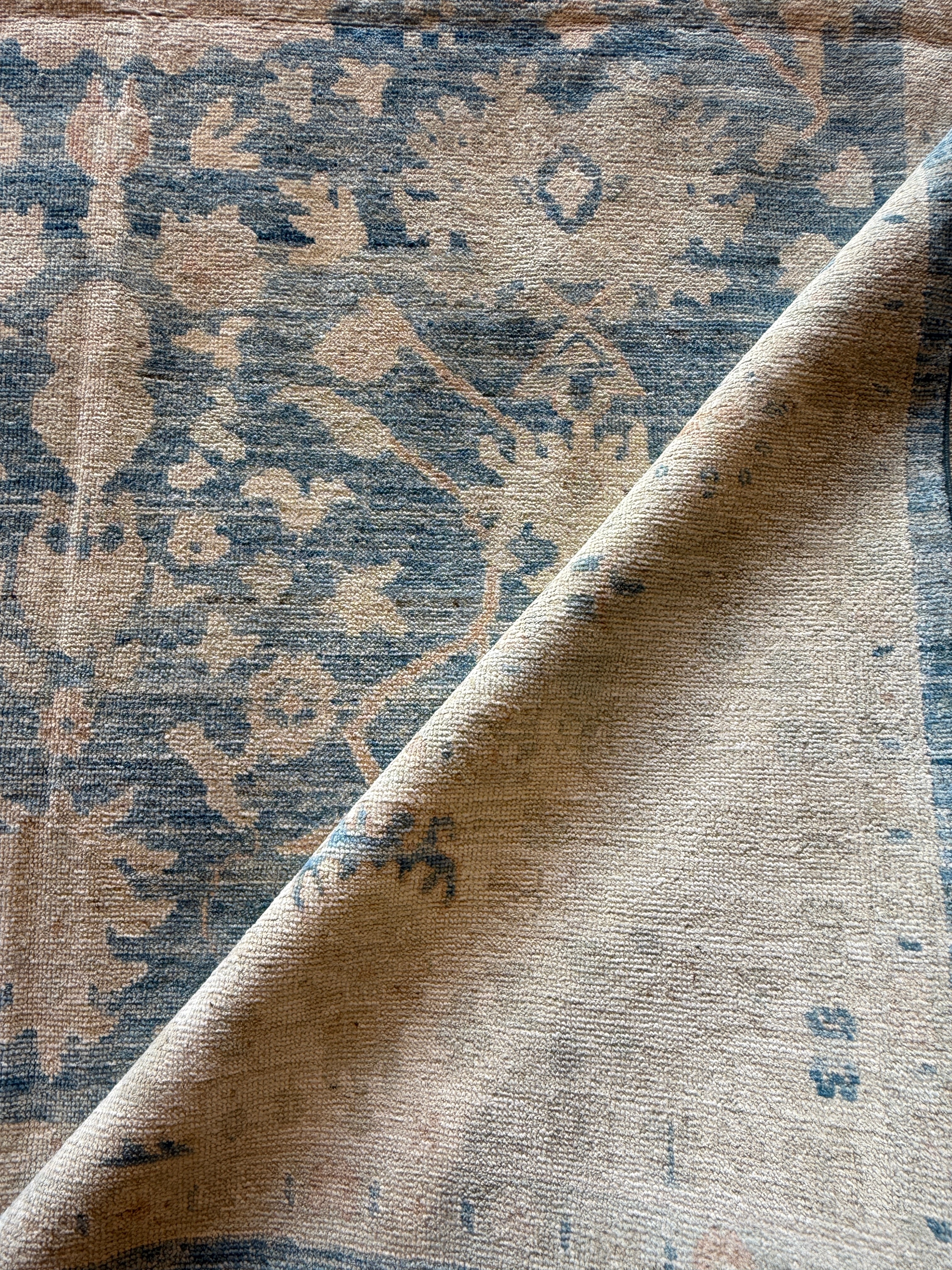 Billie Piper 8.2x10.3 Blue Afghani Whitewashed Oushak