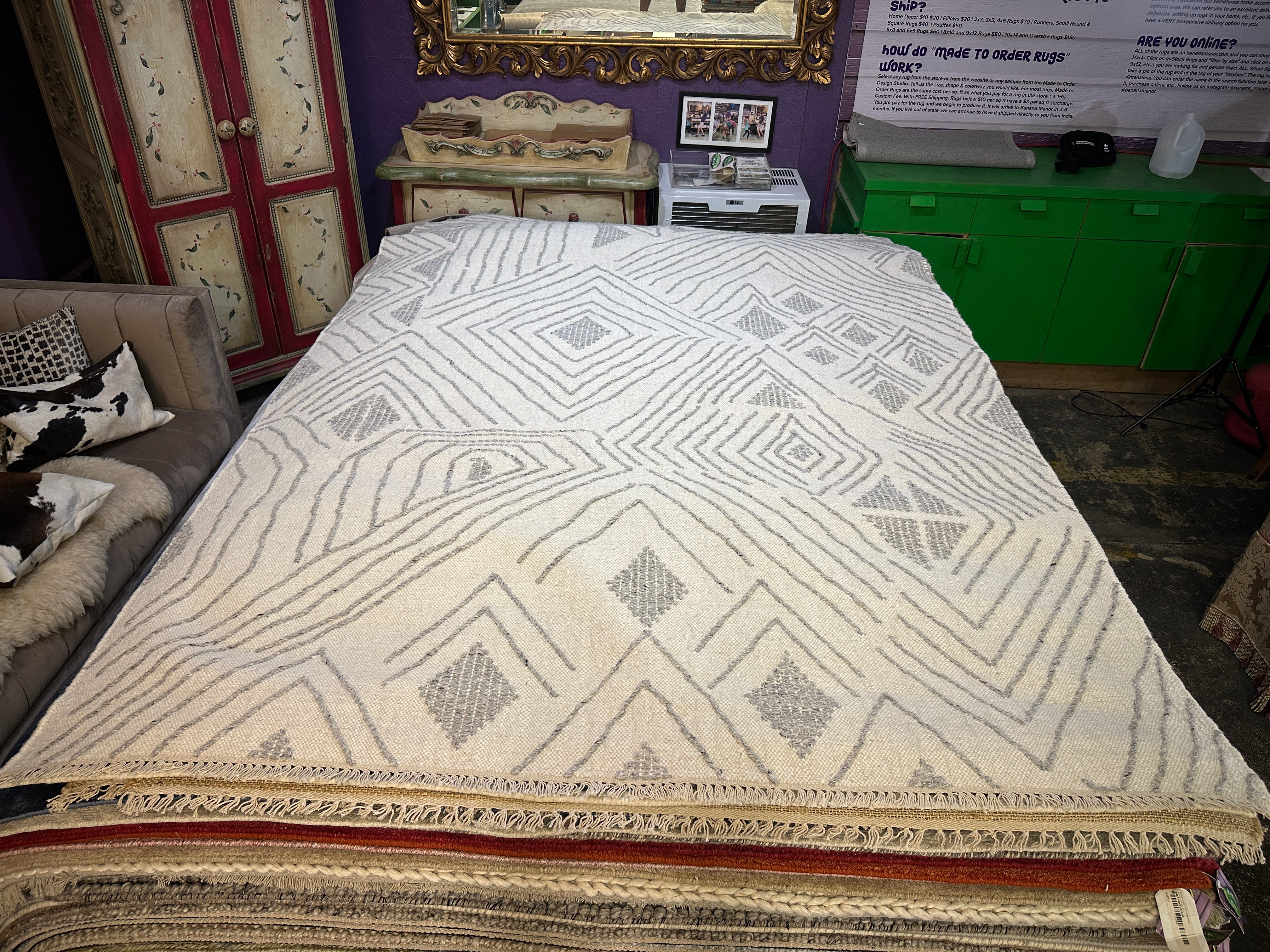 Michael DeLano 6x9 Handwoven Textured Modern Ivory