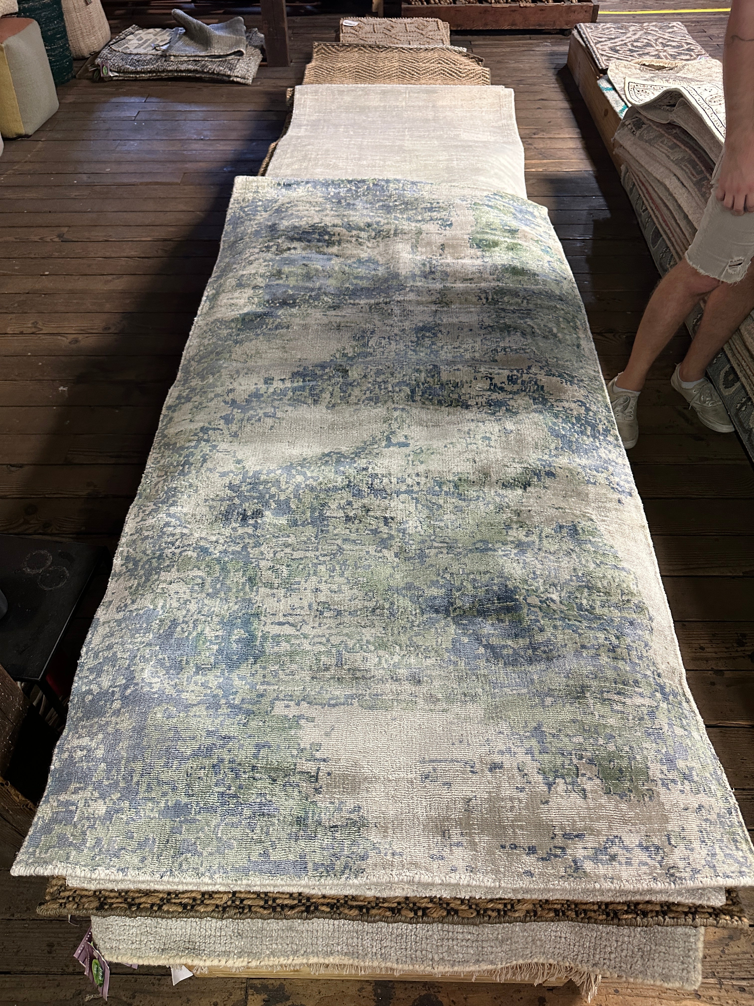 Hashimoto 3.3x6.6 Green Handwoven Modern Viscose