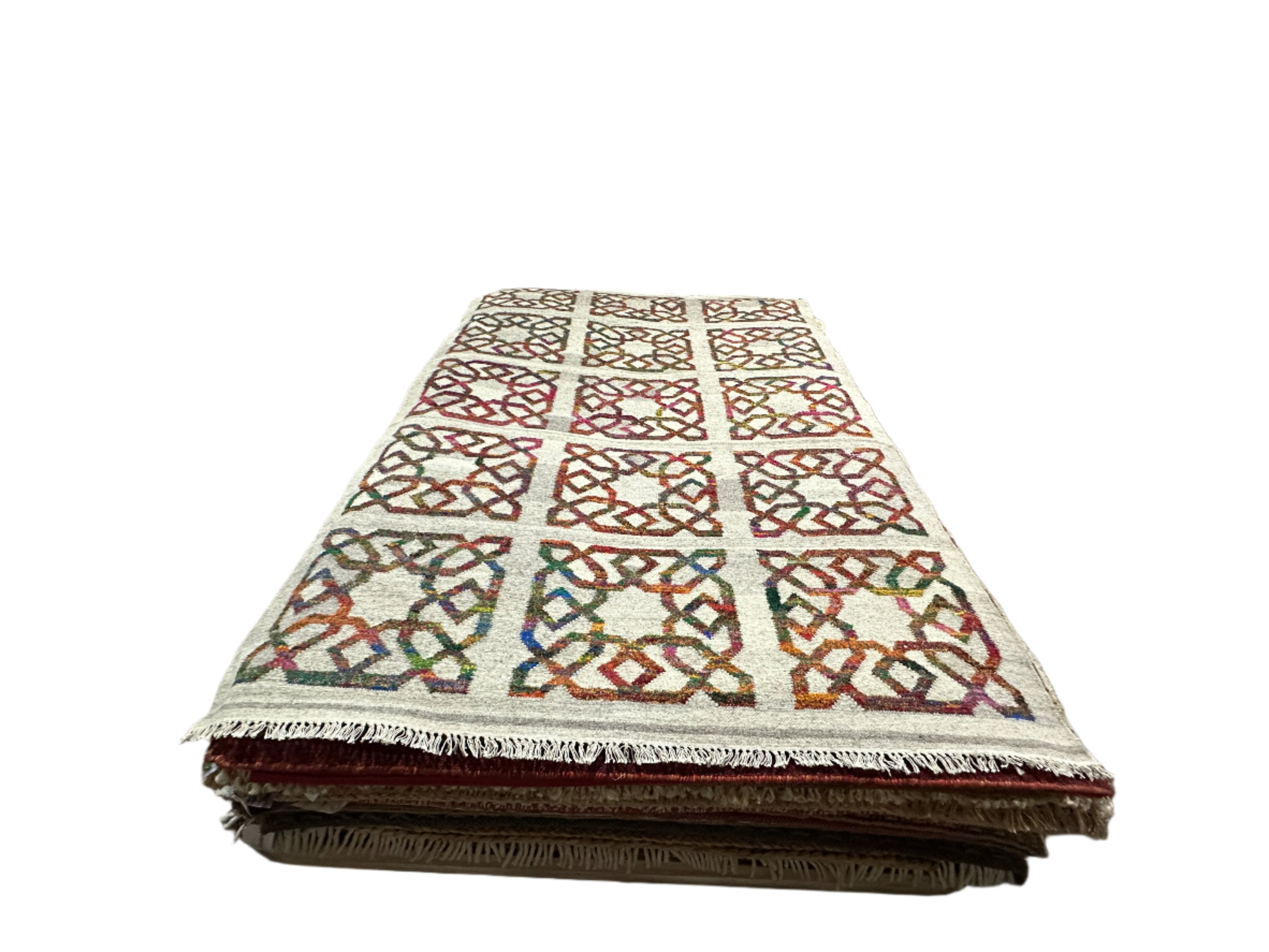 Sensei Seth 5x7 Hand-Woven Durrie Beige and Brown