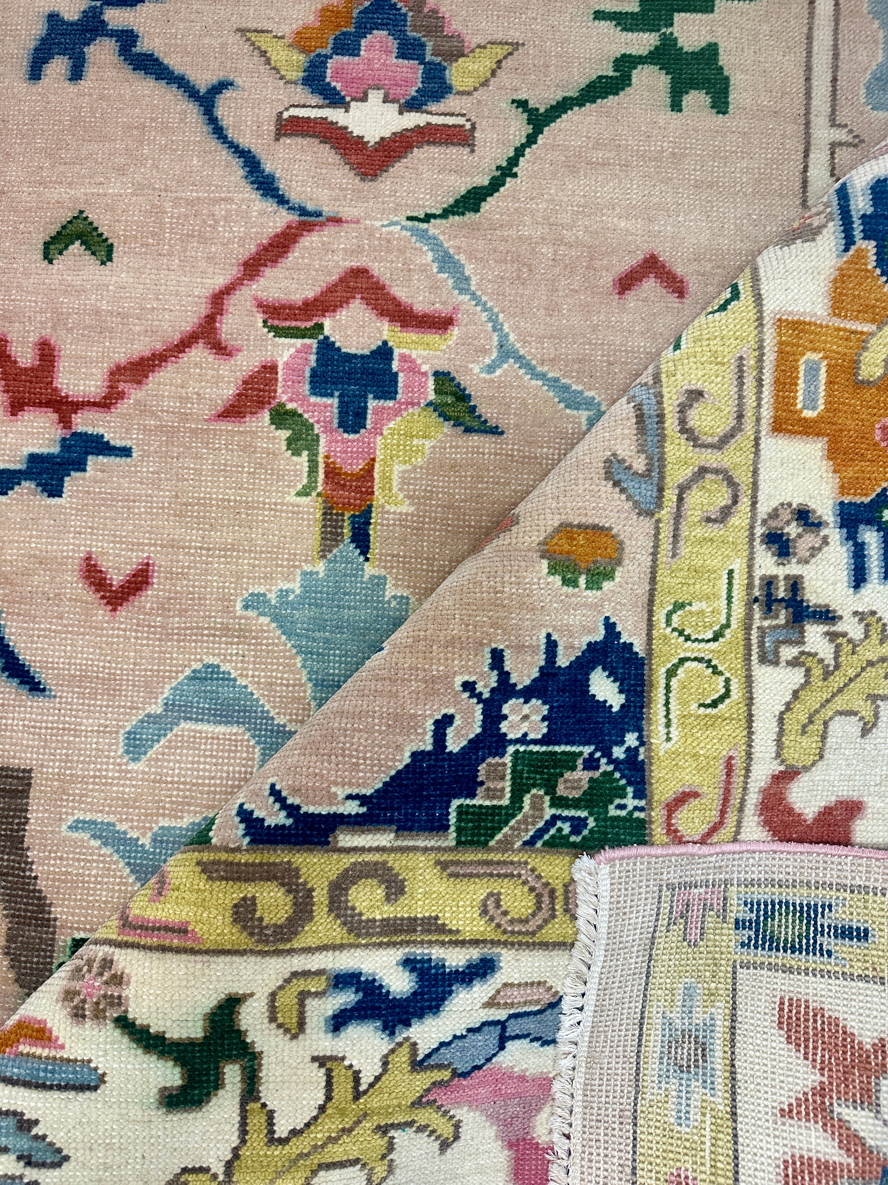 Alice Roberts Pink Hand-Knotted Oushak Rug (Muliple Sizes)