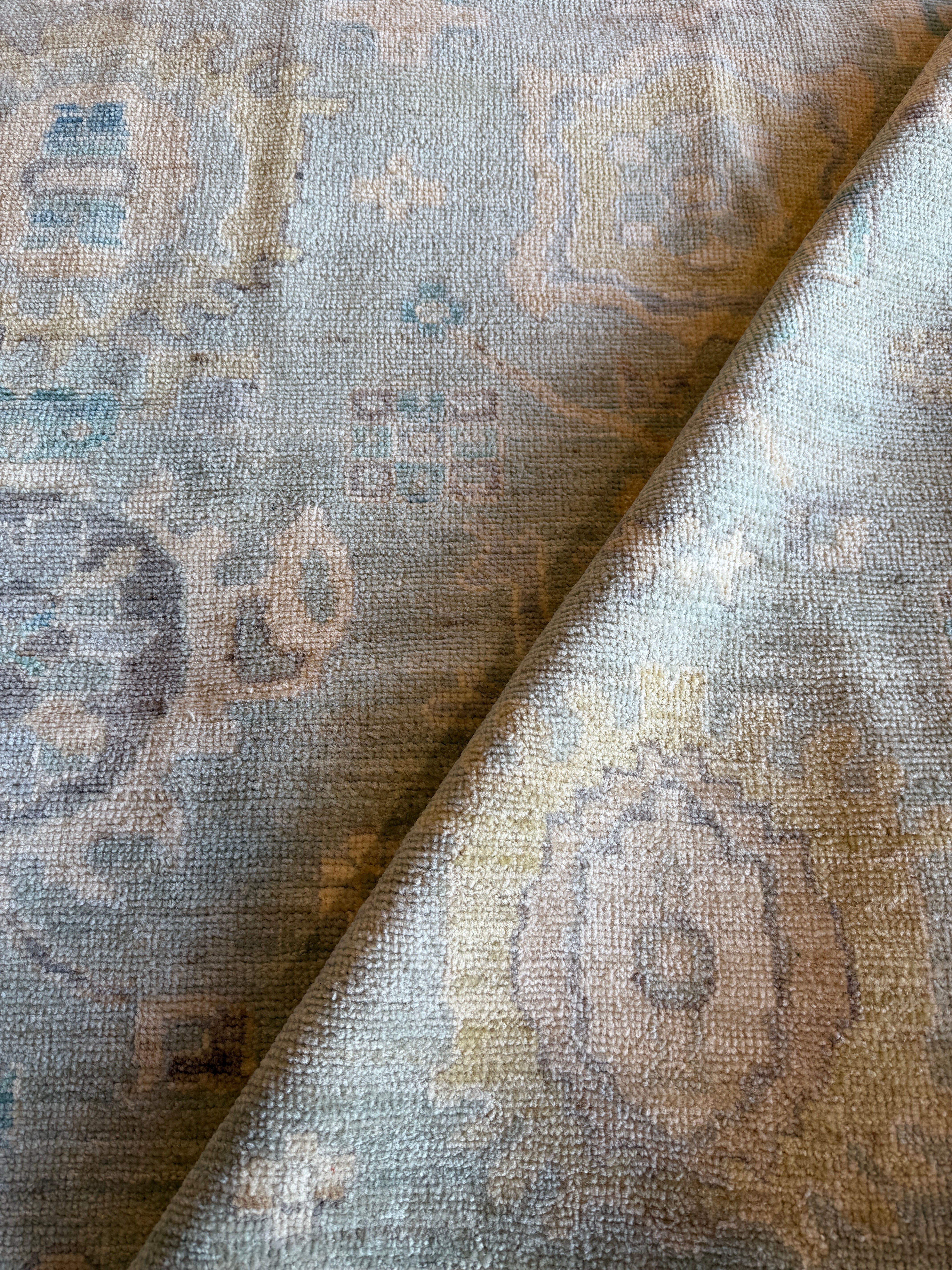 Cherry 9.1x11.10 Blue Afghani Whitewashed Oushak