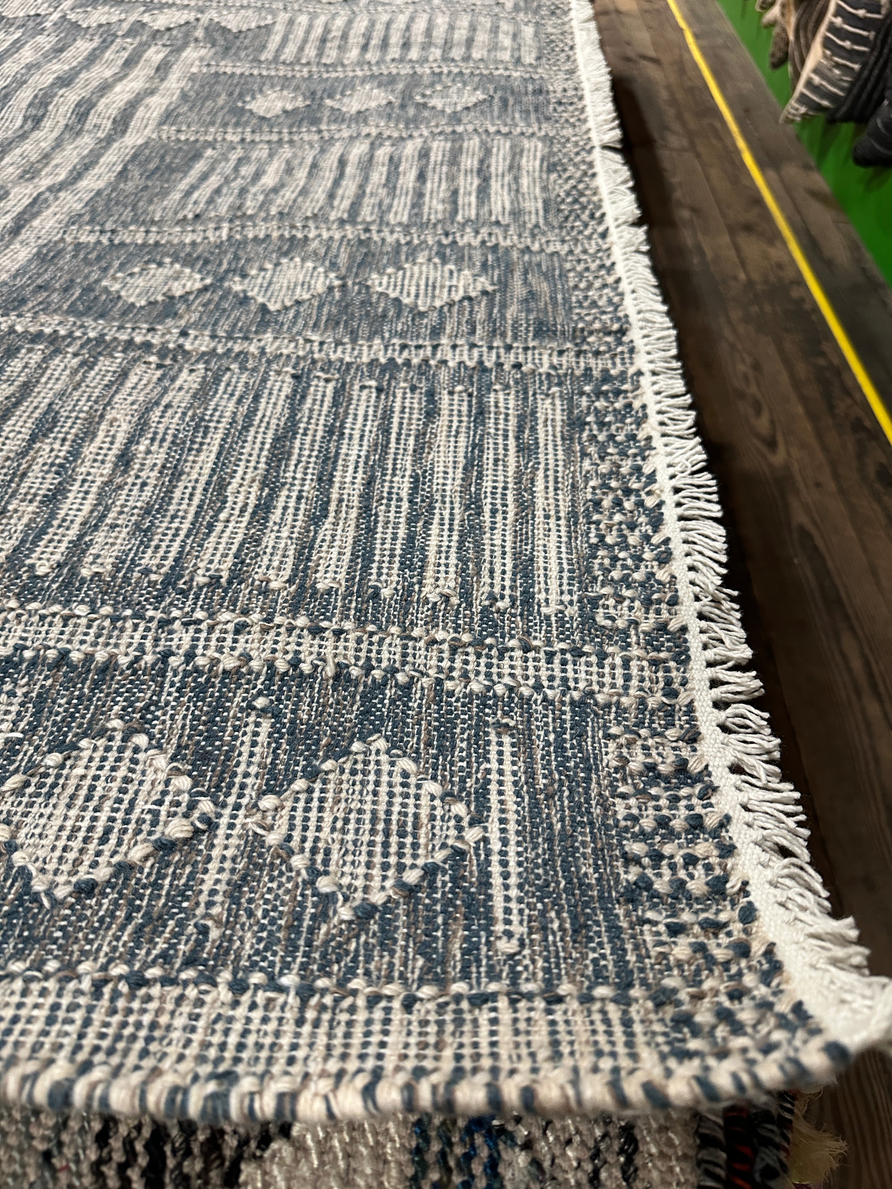 Krewe of Antheia Handwoven Grey & Silver Kilim Durrie (multiple sizes)