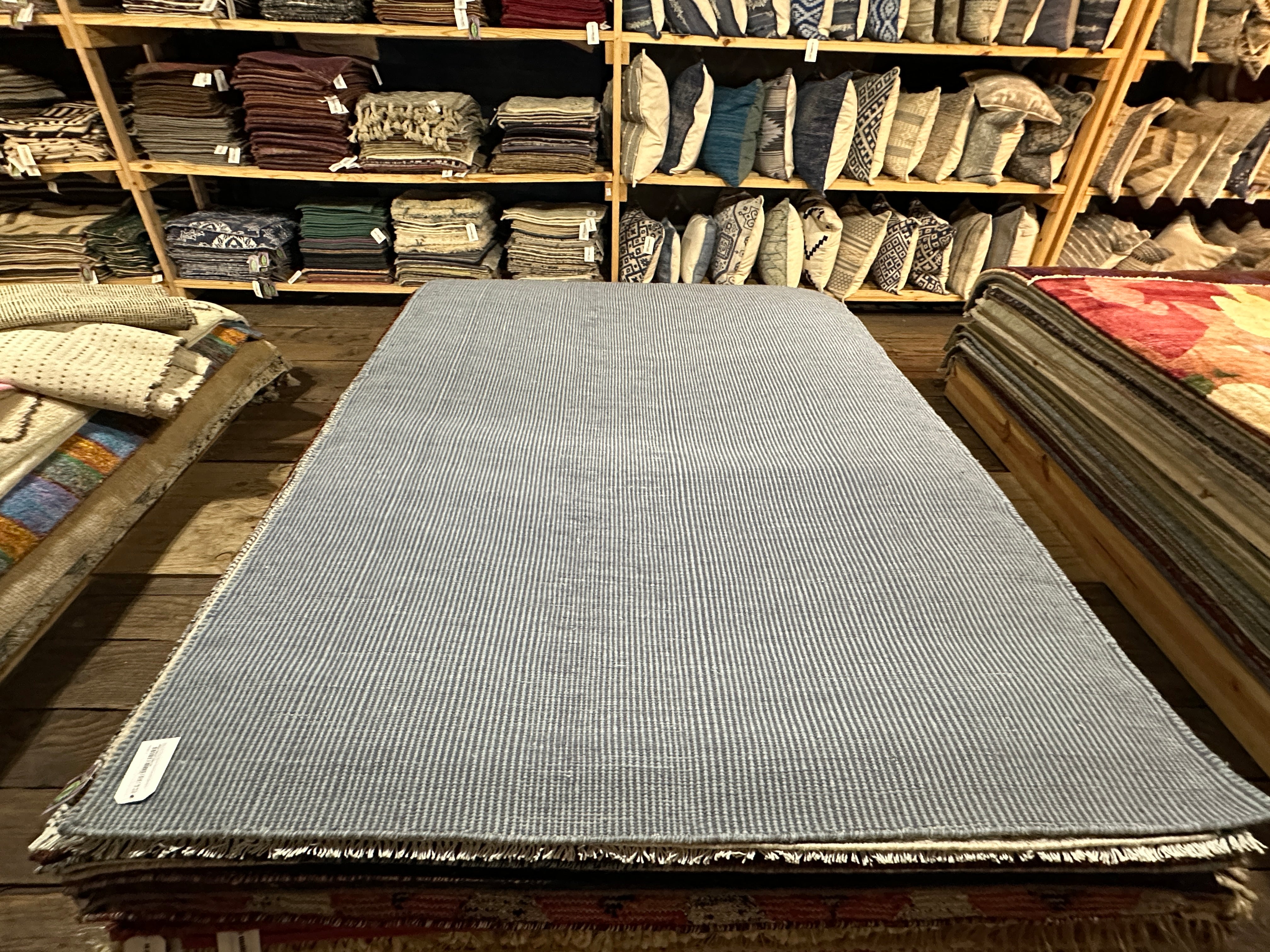 Alan 5.3x7.6 Grey Handwoven Durrie
