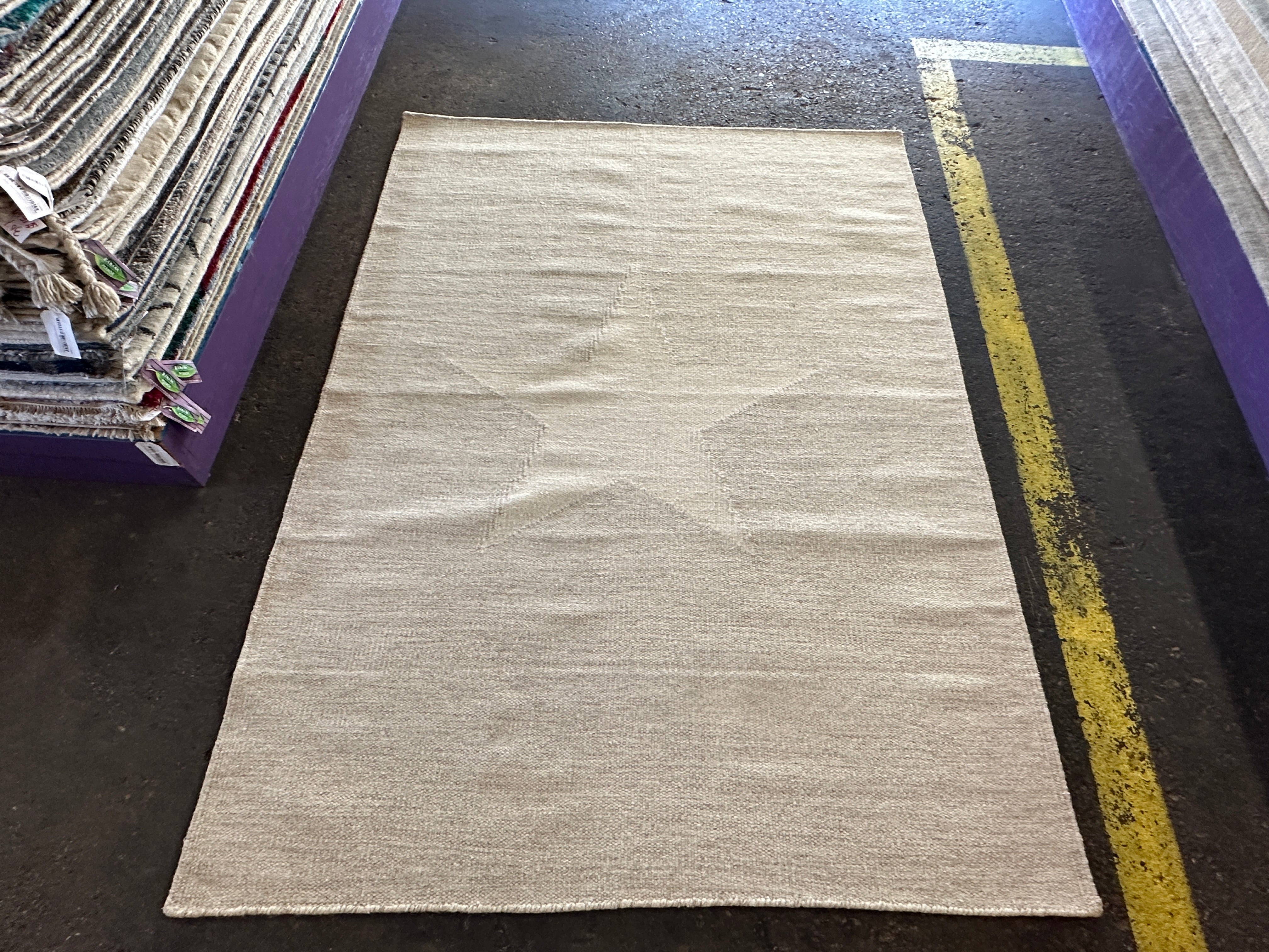 Fitzgerald 5.3x7.3 Handwoven Durrie Ivory