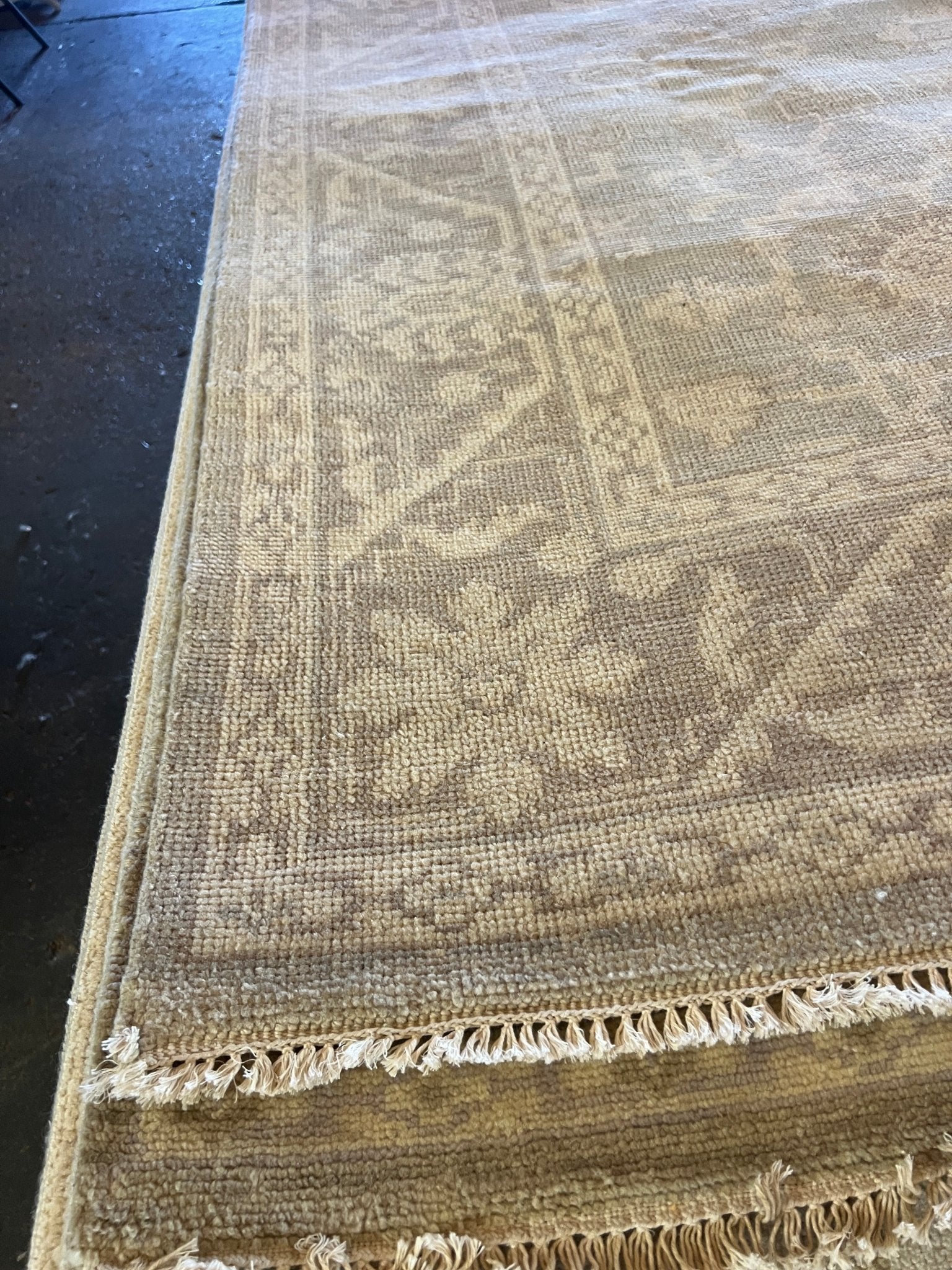 Ann Corio 8x8 Hand-Knotted Square Silver & Grey Turkish Oushak | Banana Manor Rug Factory Outlet