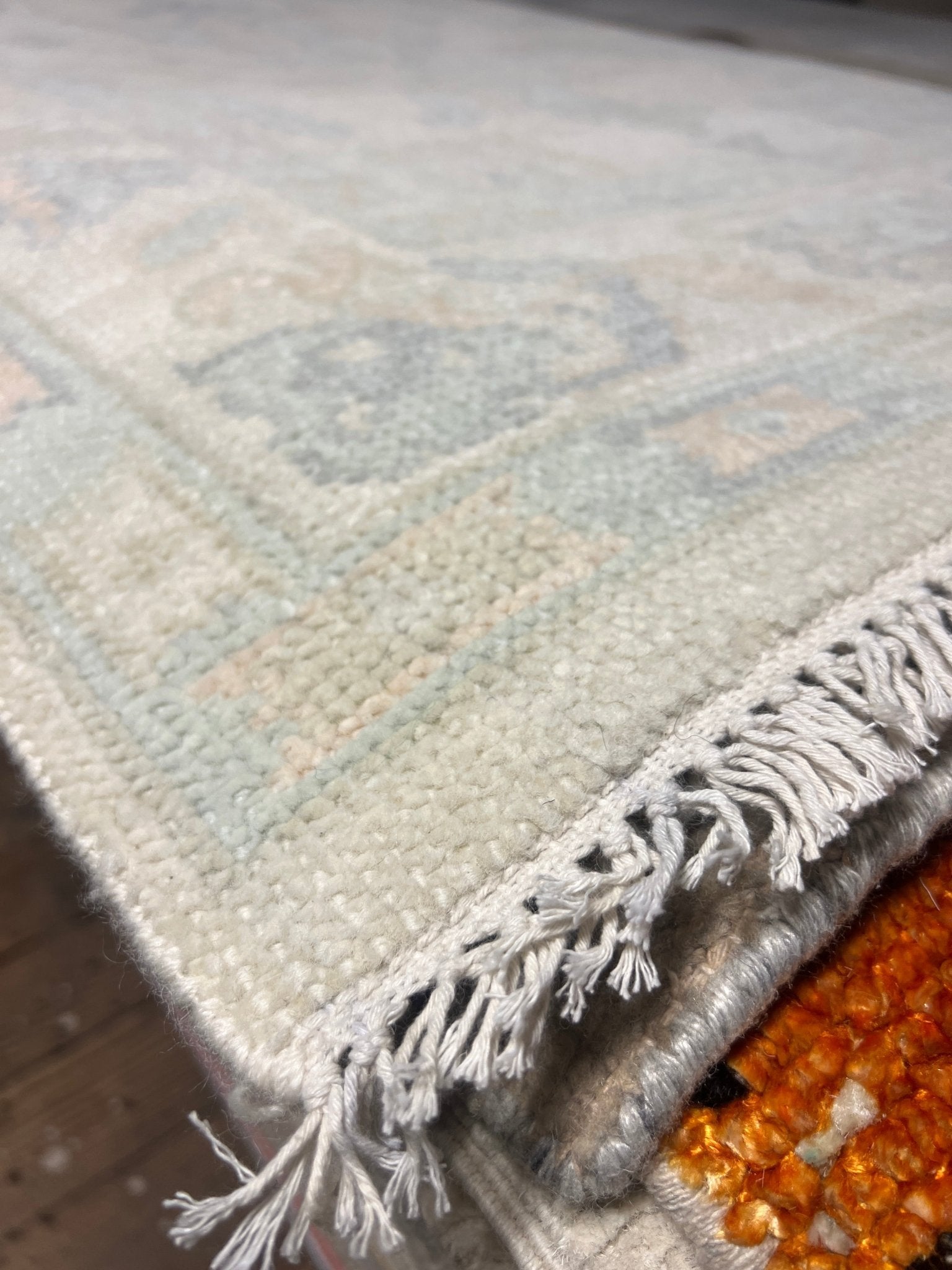 Anna 3.0x6.4 Hand-Knotted Cream and Gray Oushak | Banana Manor Rug Factory Outlet