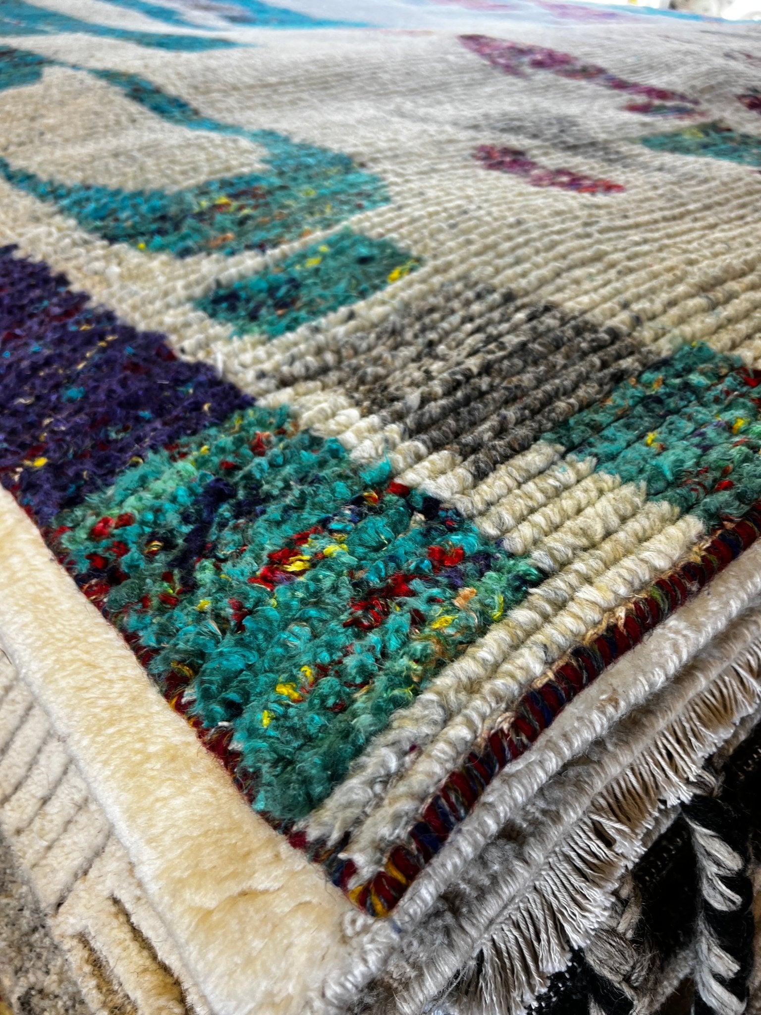 Ed O'Neill 9x11.9 Hand-Knotted Blended Grey Modern | Banana Manor Rug Factory Outlet