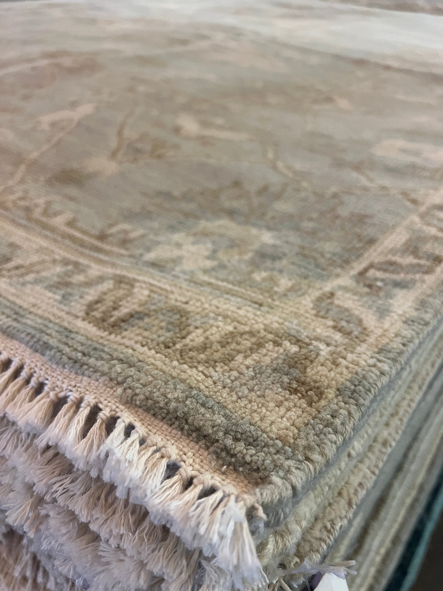 Elena 8.0x10.3 Hand-Knotted Cream and Gray Oushak | Banana Manor Rug Factory Outlet