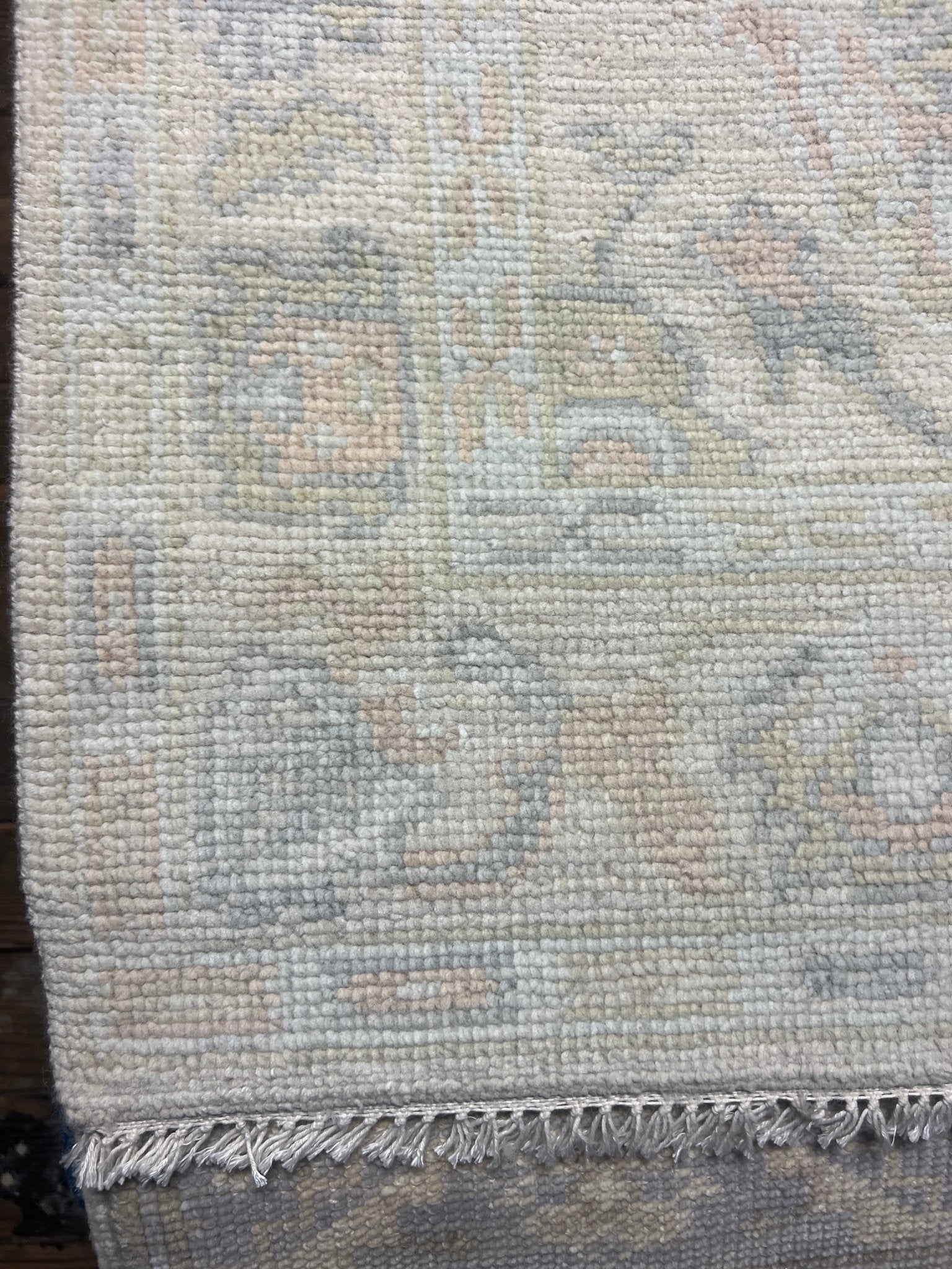 Ethel 2.8x11.9 Hand-Knotted Cream and Gray Oushak | Banana Manor Rug Factory Outlet