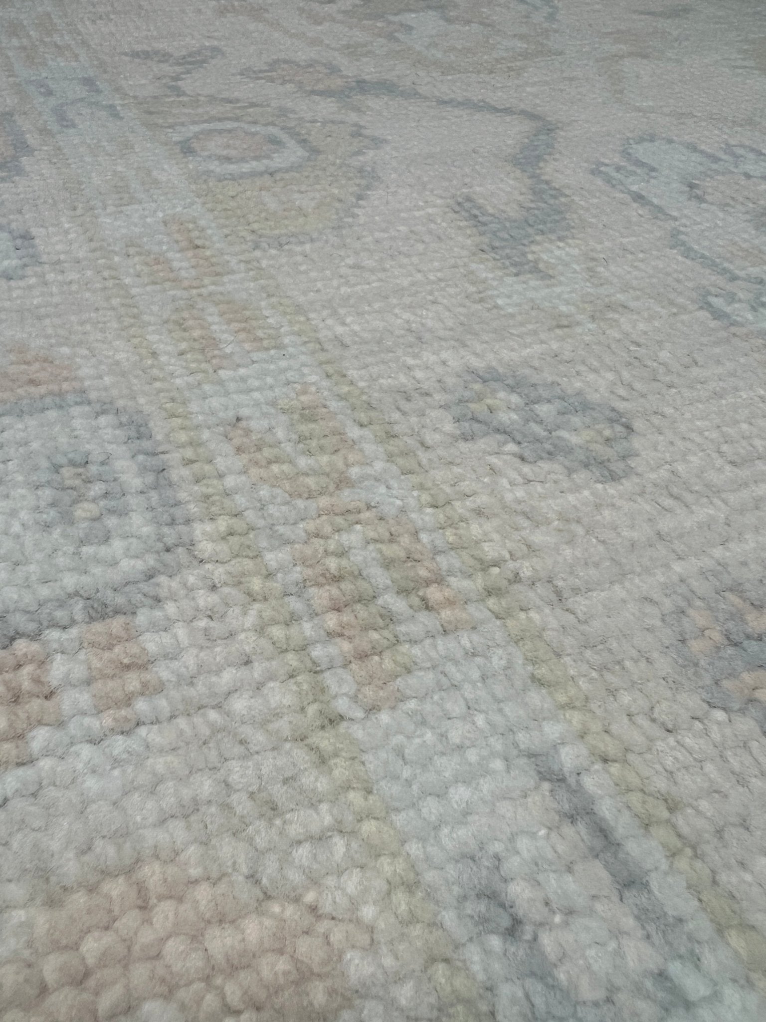 Ethel 2.8x11.9 Hand-Knotted Cream and Gray Oushak | Banana Manor Rug Factory Outlet