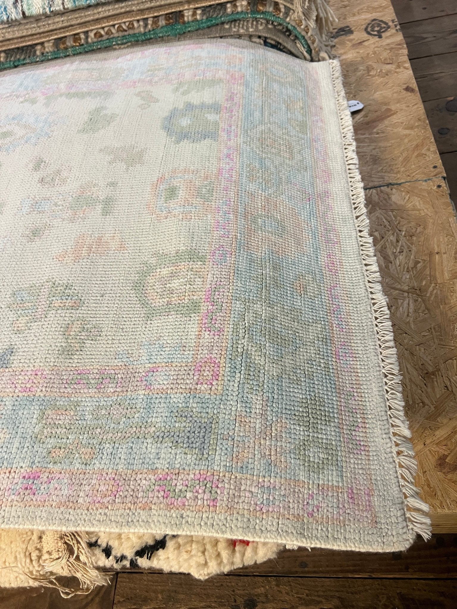 Eve Polastri 3.1x5.3 Hand-Knotted Cream and Blue Oushak | Banana Manor Rug Factory Outlet