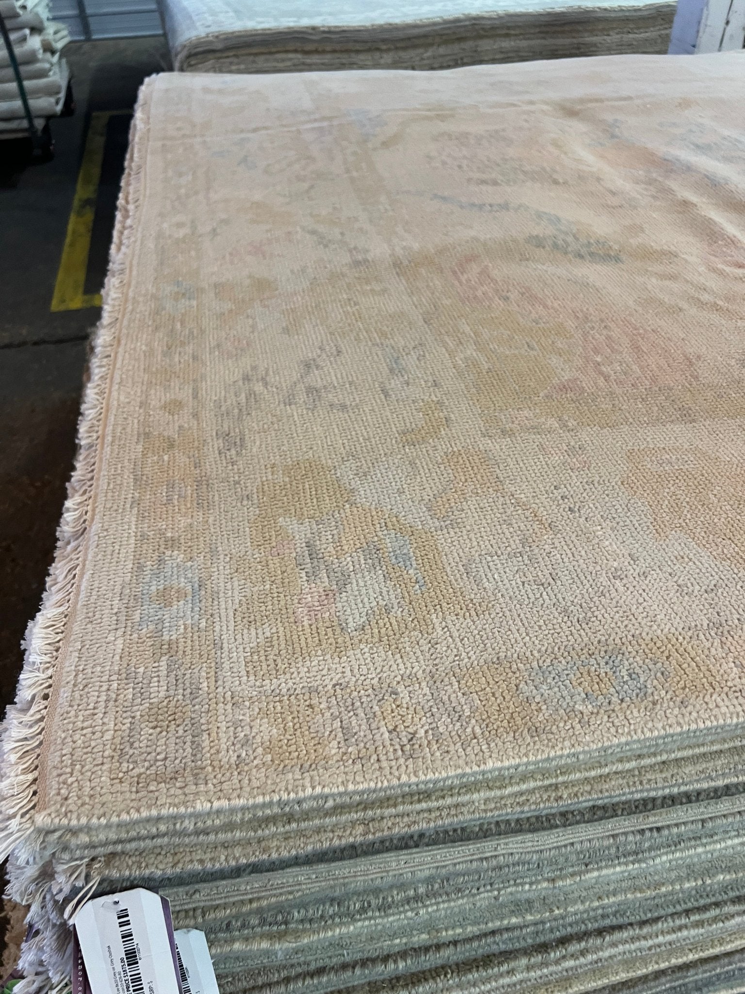 Helene 8.0x10.4 Hand-Knotted Cream and Pink Oushak | Banana Manor Rug Factory Outlet