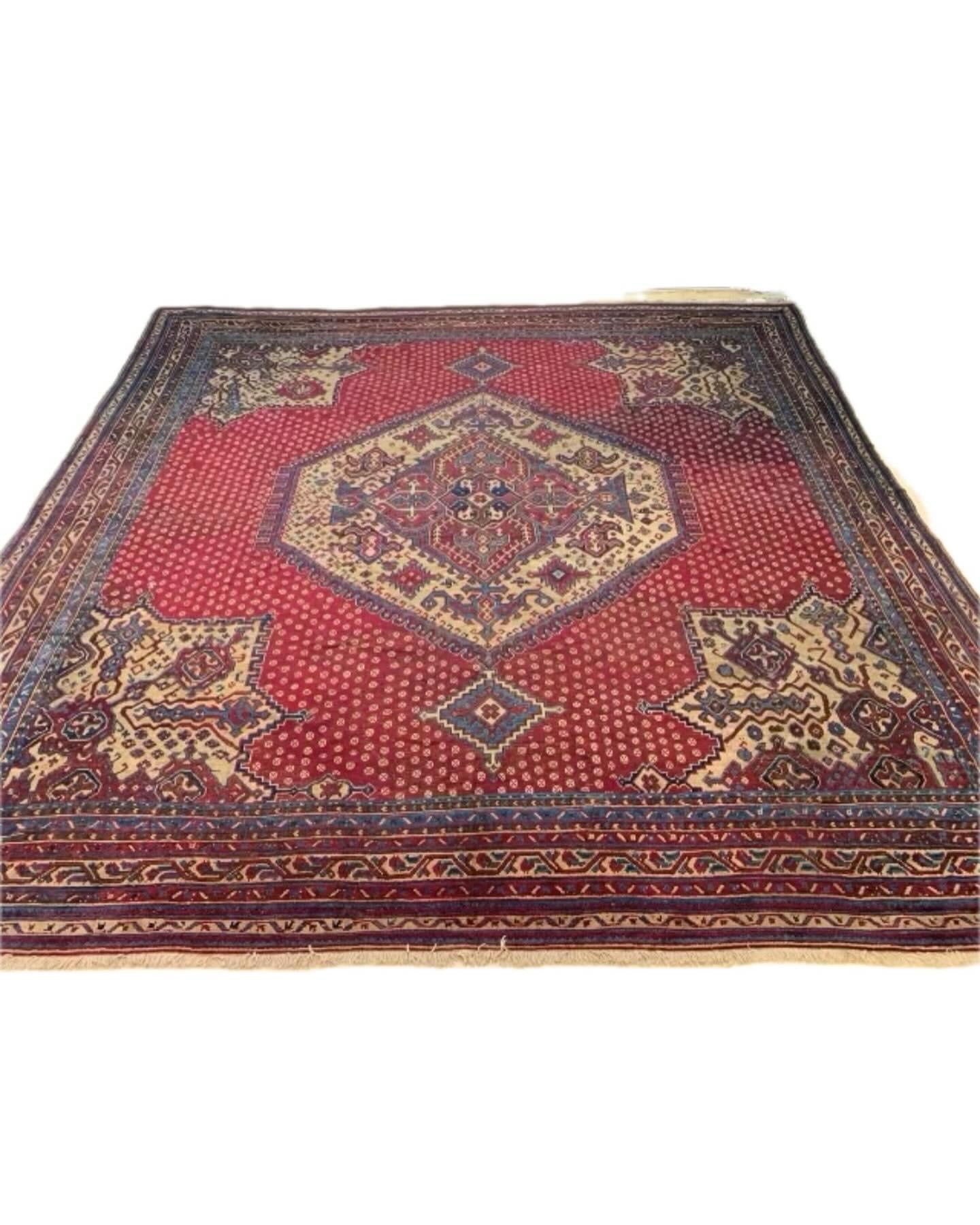 Historic Antique 17x17 Palace Size Oushak Square Red & Blue | Banana Manor Rug Factory Outlet
