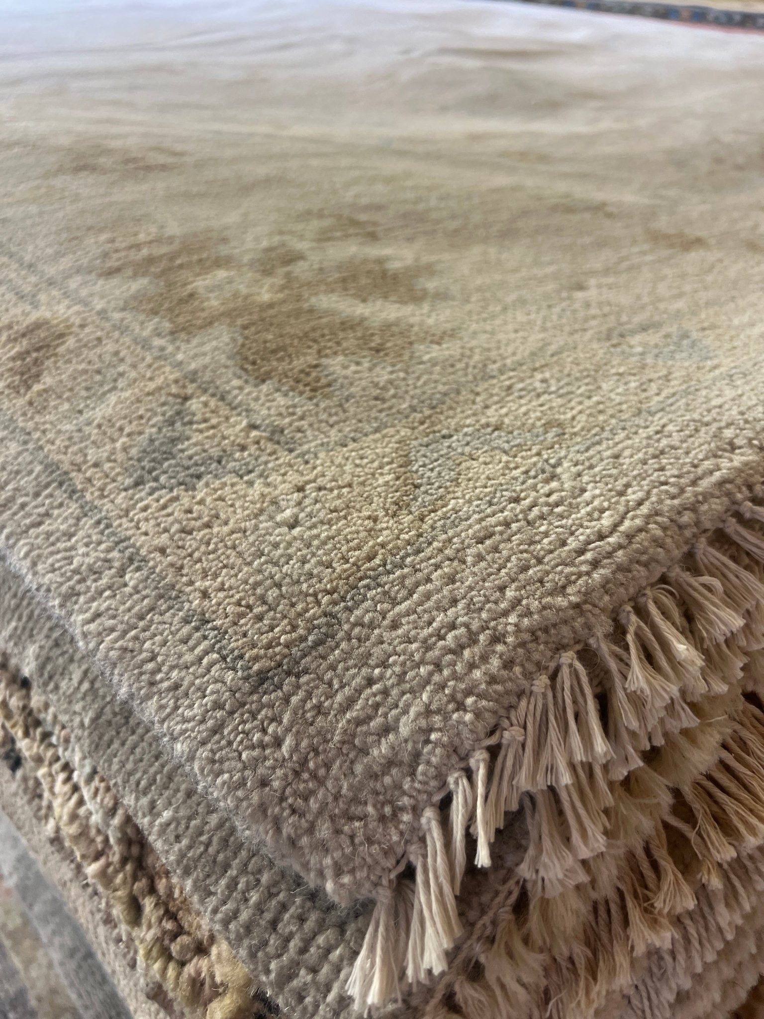 Jess 9.0x12.0 Hand-Knotted Cream and Silver Oushak | Banana Manor Rug Factory Outlet