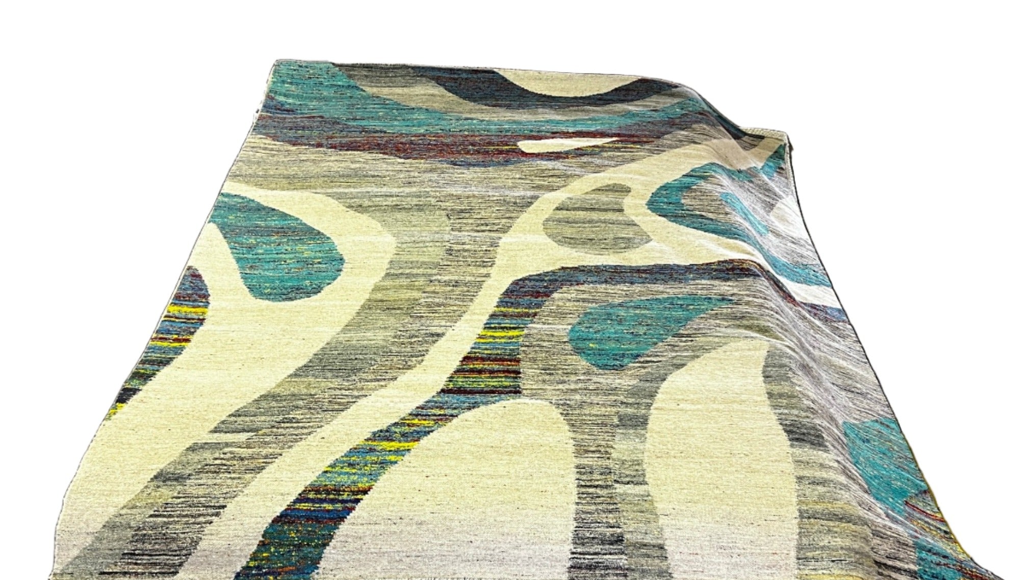 Krewe Boheme 8x9.9 Handwoven Beige Mix Modern Durrie | Banana Manor Rug Factory Outlet