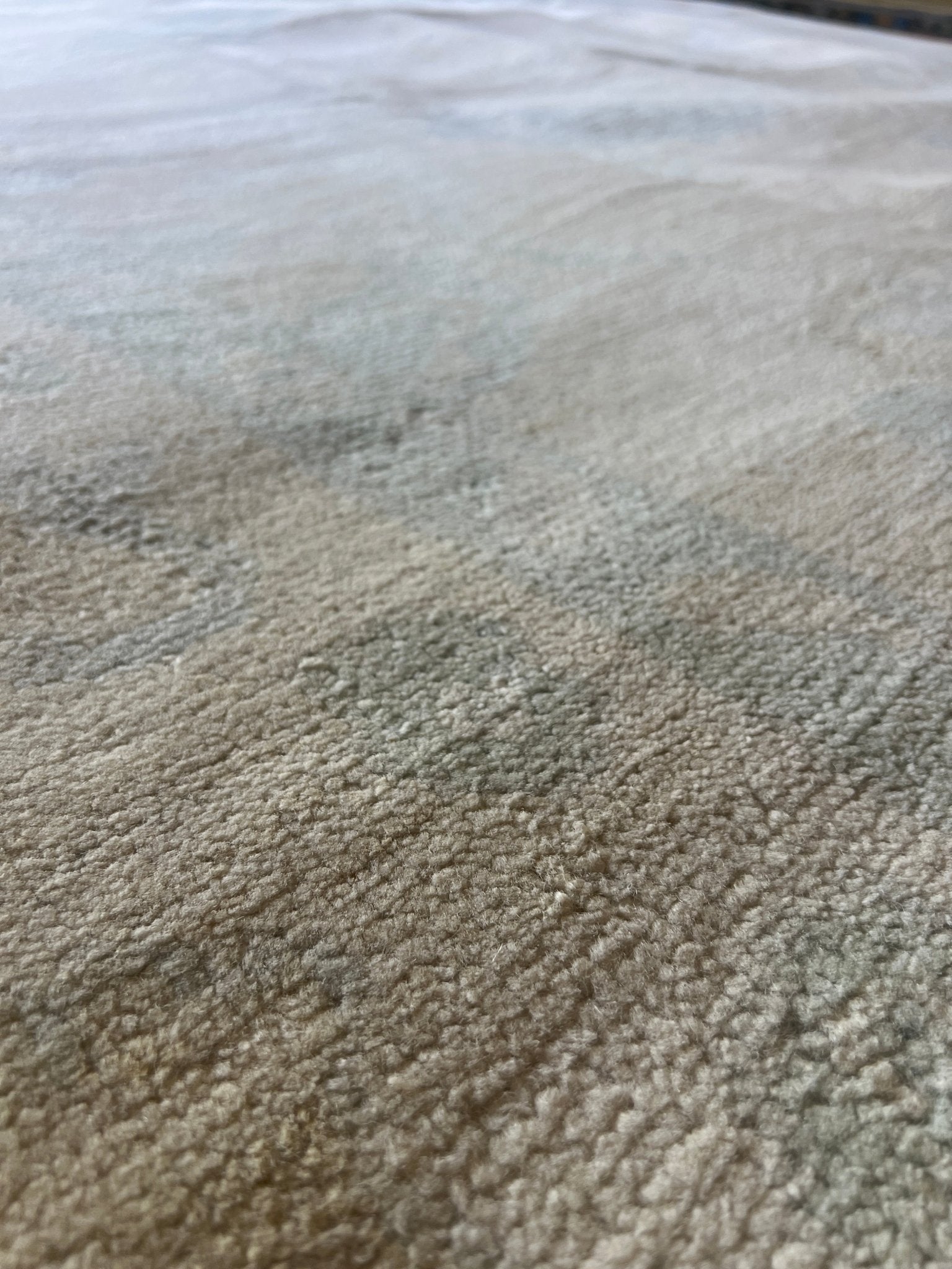 Nina 8.9x12.0 Hand-Knotted Cream and Light Blue Oushak | Banana Manor Rug Factory Outlet