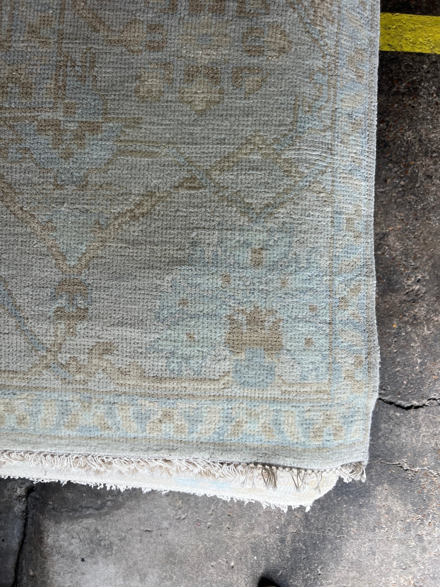 Thekla 8.11x11.11 Hand-Knotted Silver and Blue Oushak | Banana Manor Rug Factory Outlet