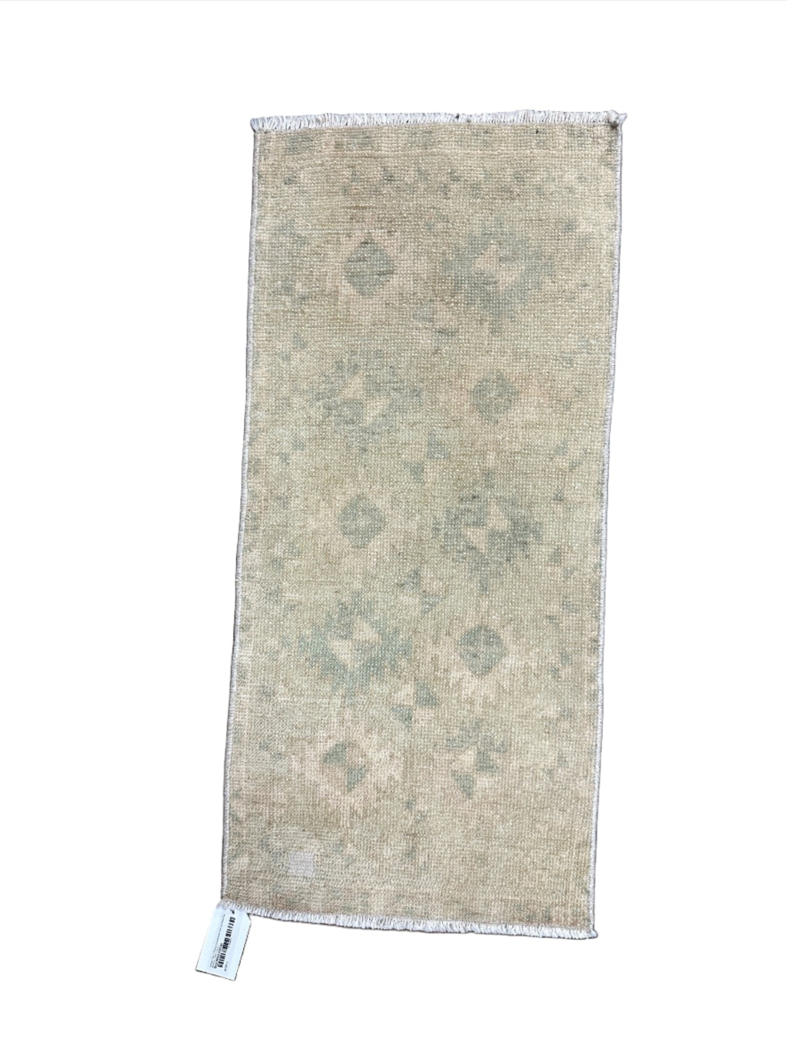Vintage 1.6x3.5 Turkish Oushak Beige and Gray Small Rug | Banana Manor Rug Factory Outlet