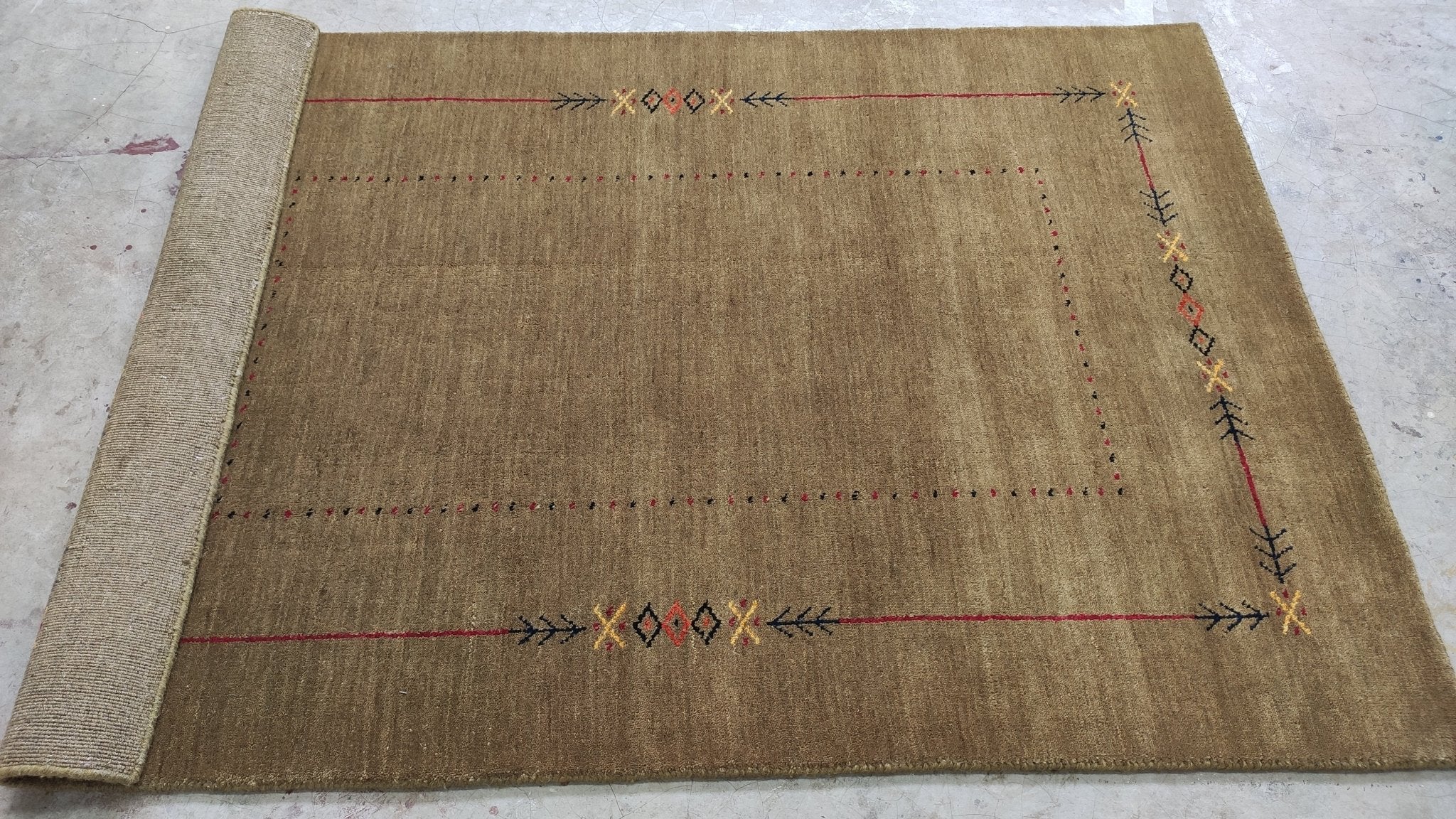 4x5.9 Grey Handwoven Gabbeh Rug | Banana Manor Rug Factory Outlet