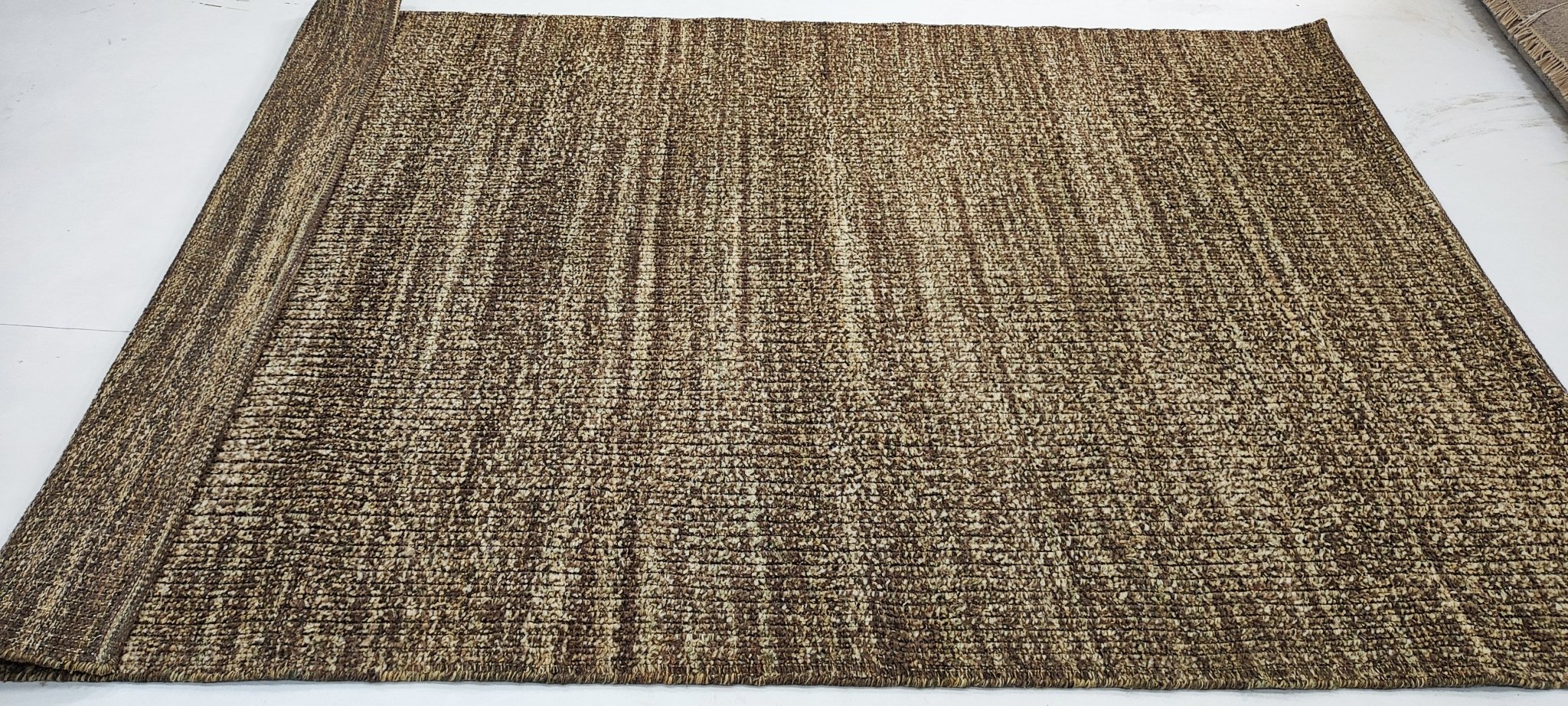 Bacchus 5x7.9 Handwoven Brown Textured Durrie | Banana Manor Rug Factory Outlet