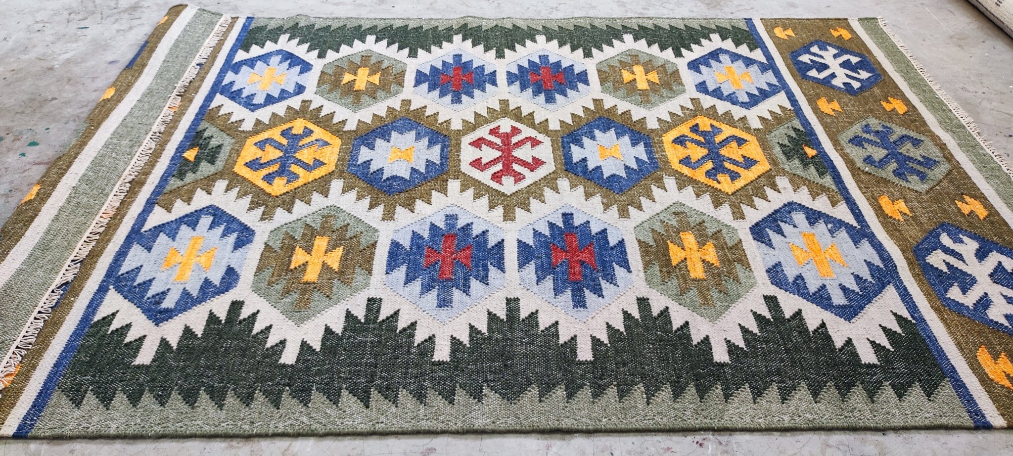Bakery Bar 5x8 Handwoven Multi Kilim | Banana Manor Rug Factory Outlet