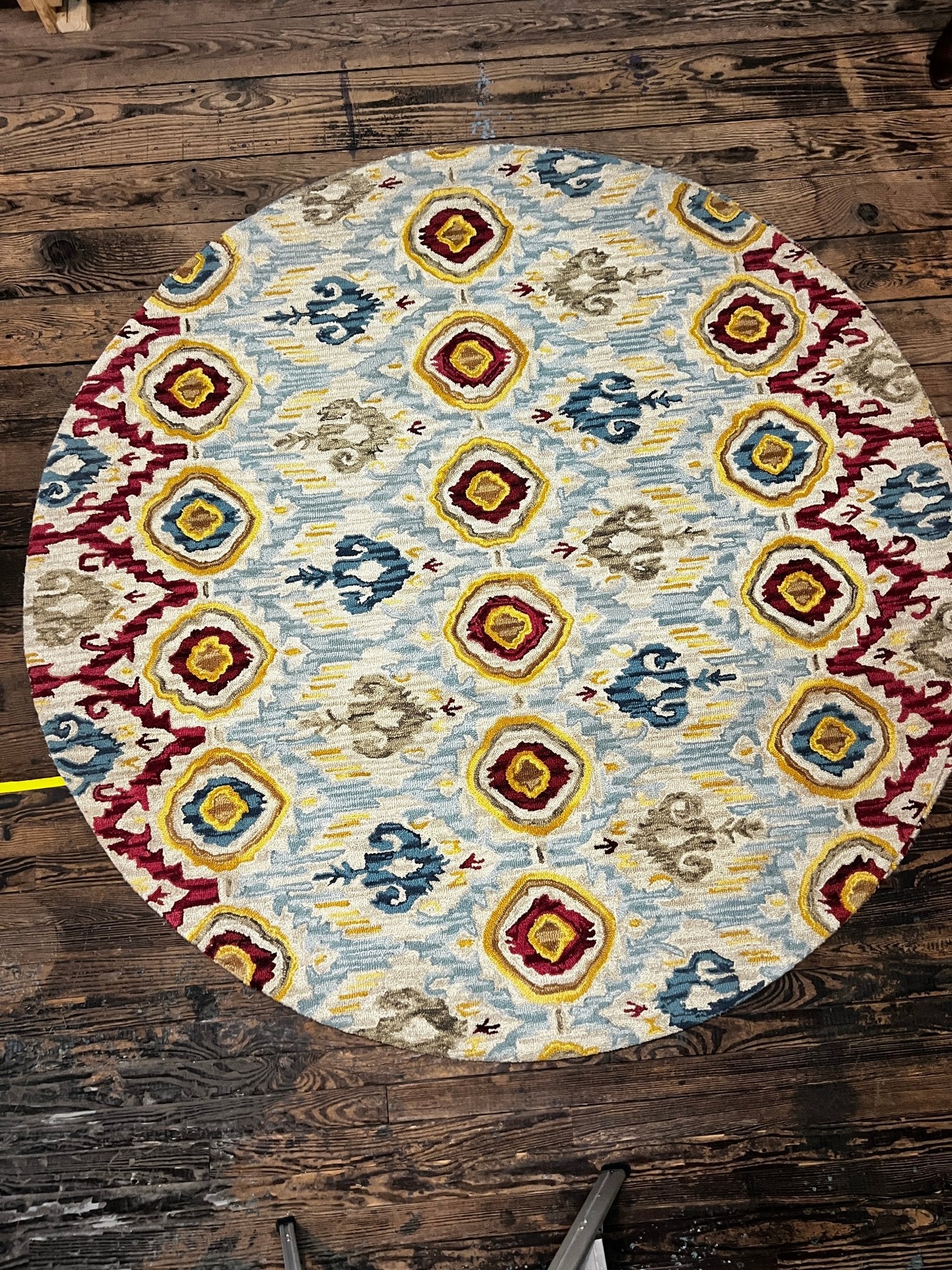 Berry Schneider 8x8 Hand-Tufted Wool Multi-Colored Round | Banana Manor Rug Factory Outlet