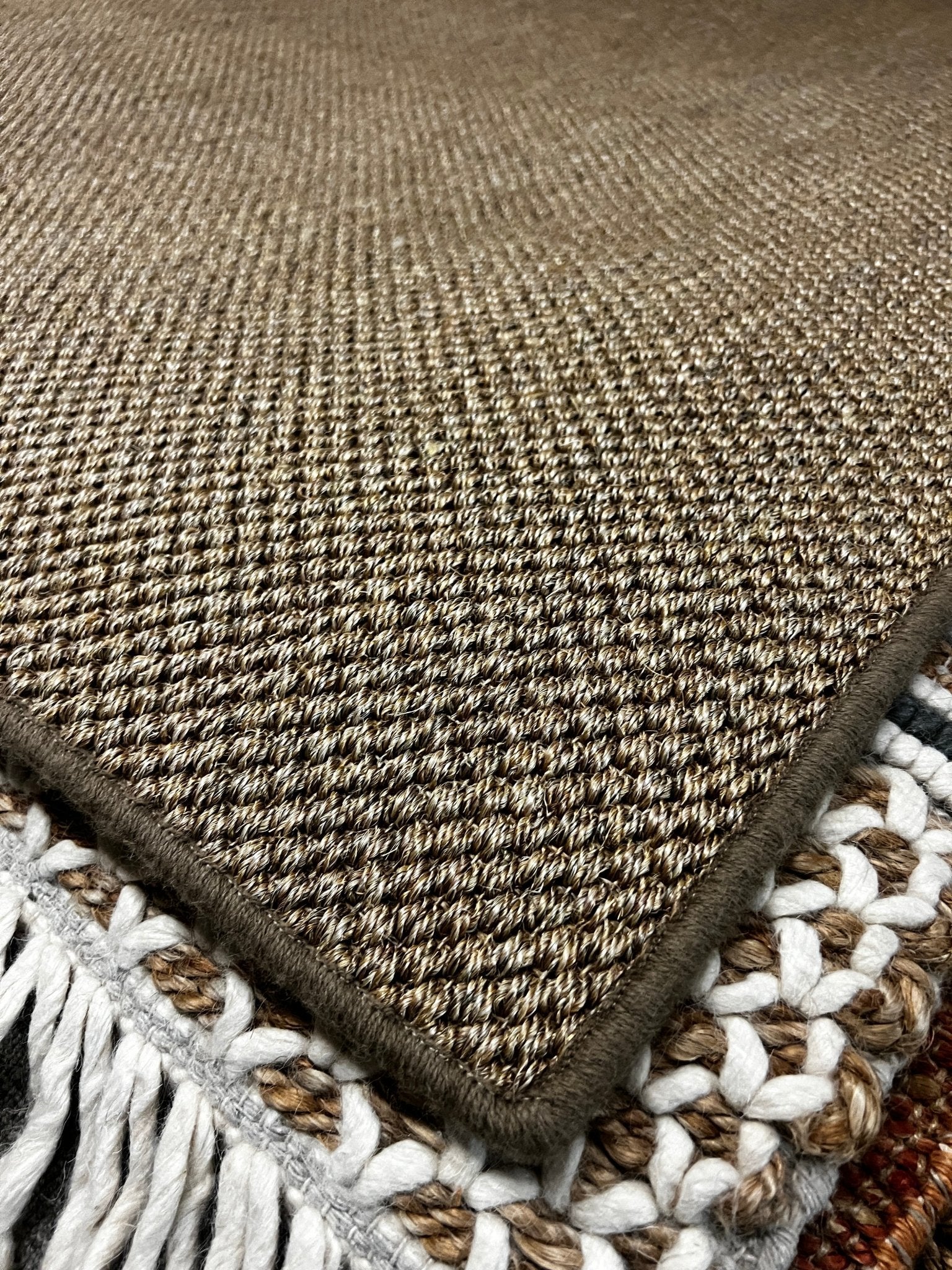 Bluto Blutarsky 5x8 Medium Brown Serged Jute Rug | Banana Manor Rug Company