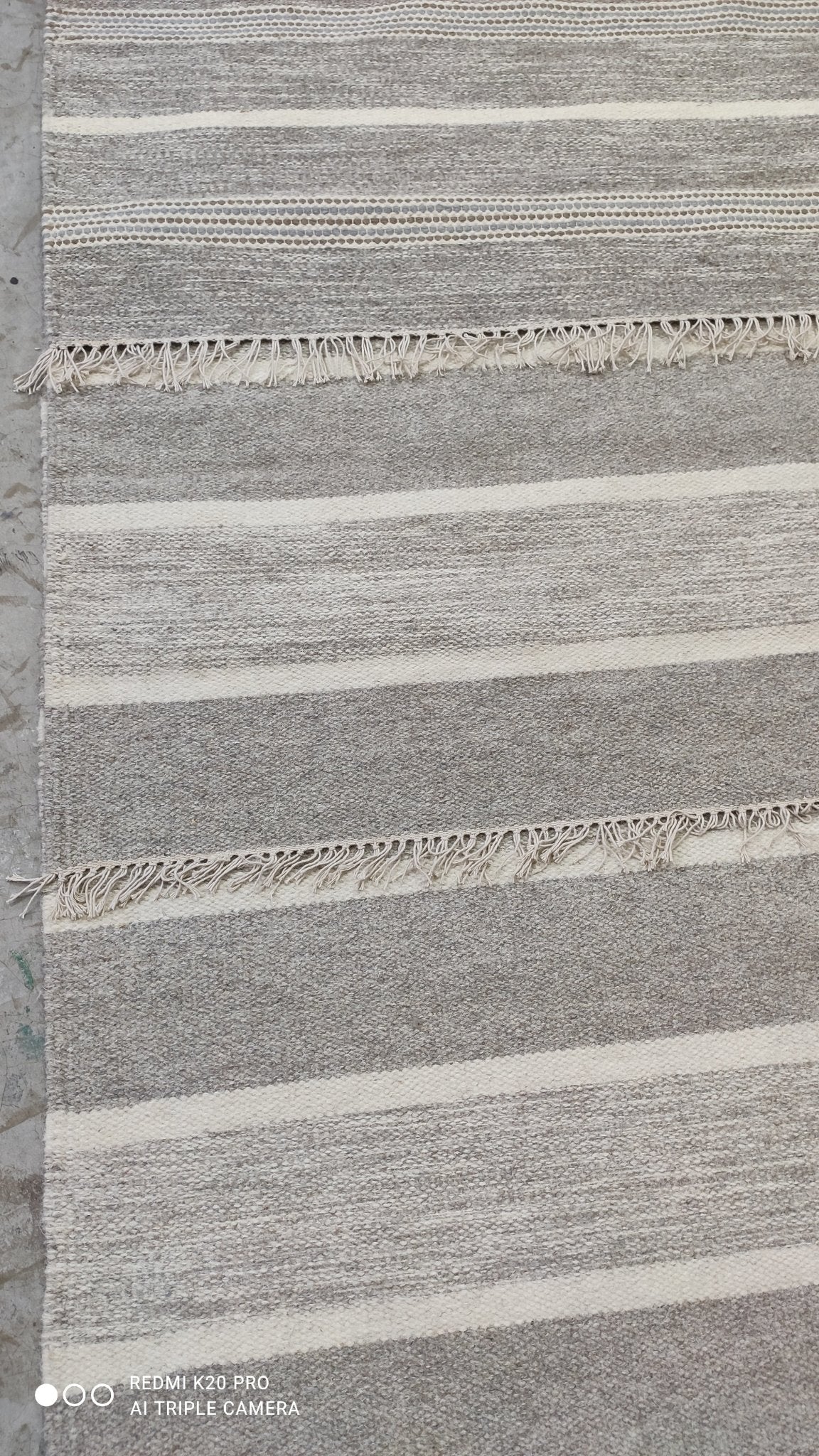 Bon Scott 4.6x6.6 Handwoven Natural Striped Durrie Rug | Banana Manor Rug Company