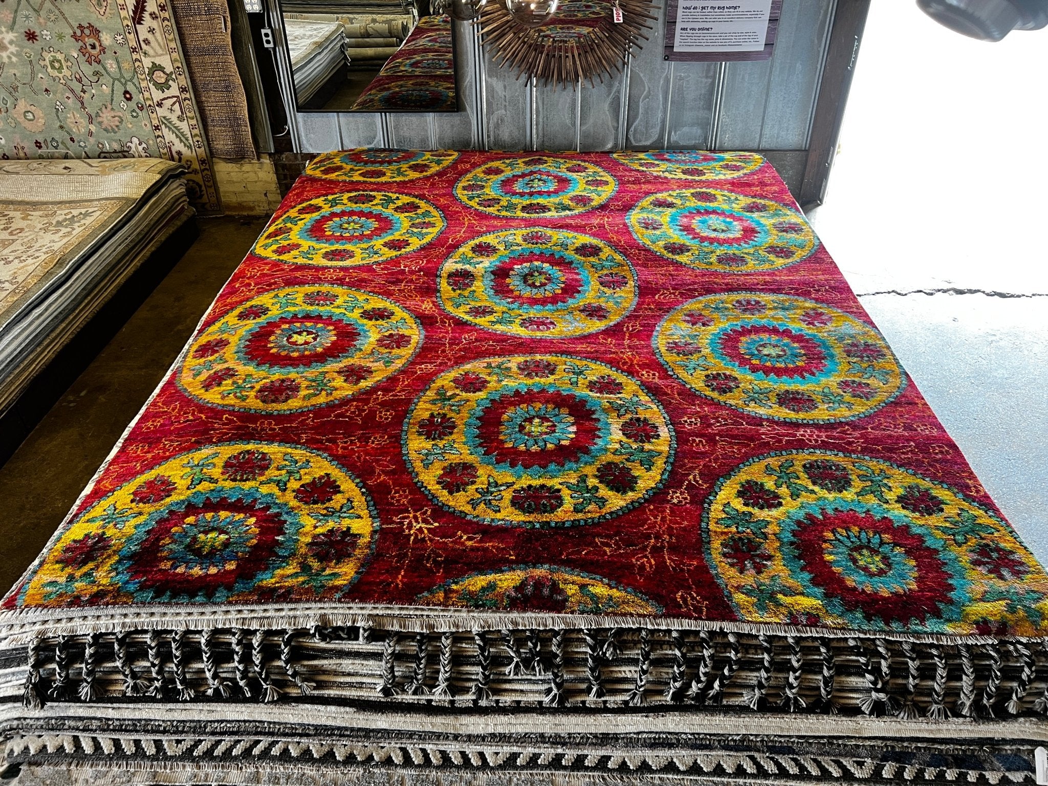 Bonnie 9x11.9 Hand-Knotted Red Mix Modern | Banana Manor Rug Factory Outlet