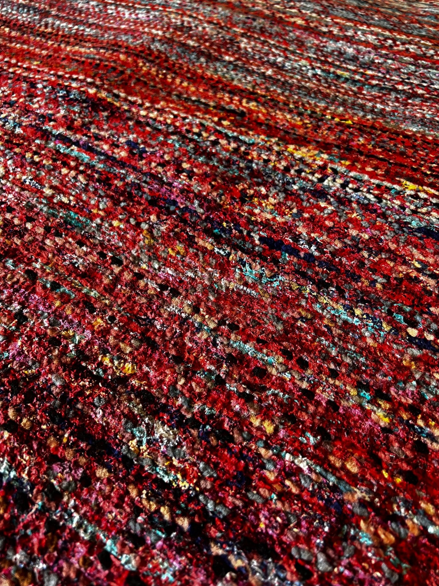 Brittany 10x13.9 Hand-Knotted Grass Style Multi-Color Rust Mix | Banana Manor Rug Factory Outlet