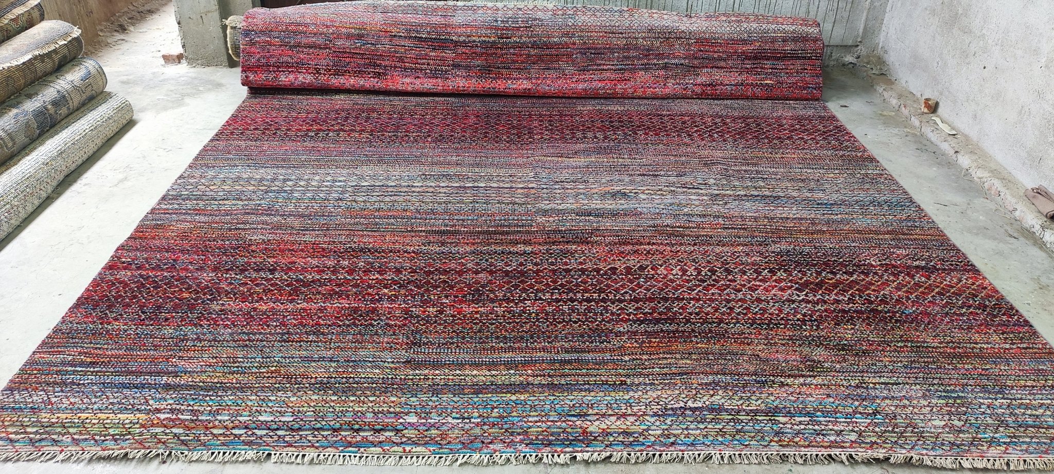 Brittany 10x13.9 Hand Knotted Rust Mix | Banana Manor Rug Factory Outlet