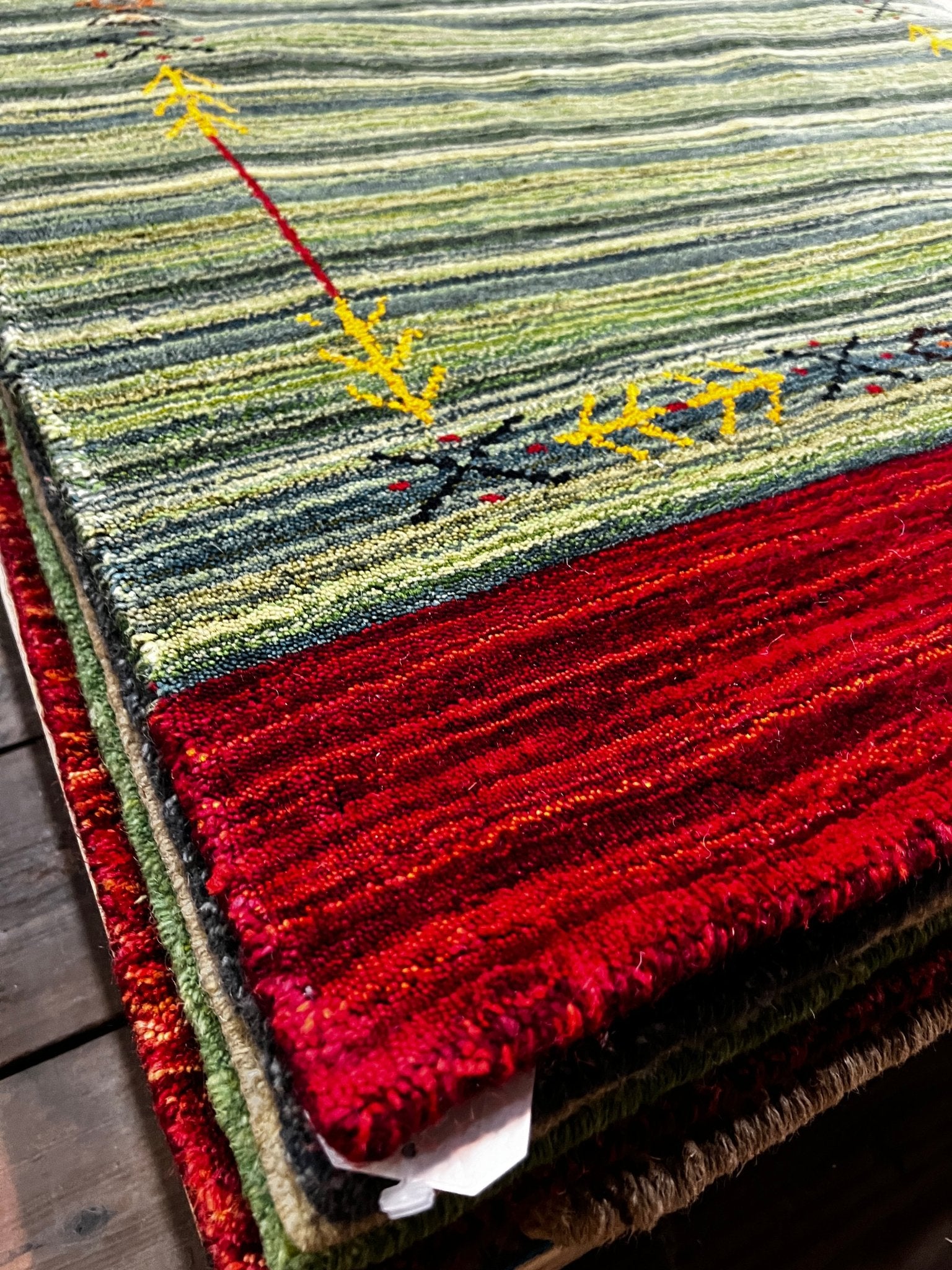 Brock 3x4.9 Green Handwoven Gabbeh Rug | Banana Manor Rug Factory Outlet